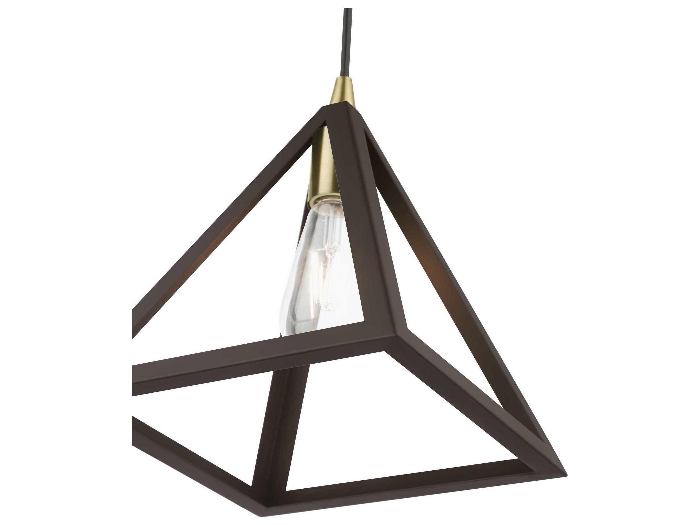 Livex Lighting Pinnacle 1-Light Bronze Antique Brass Geometric Mini Pendant