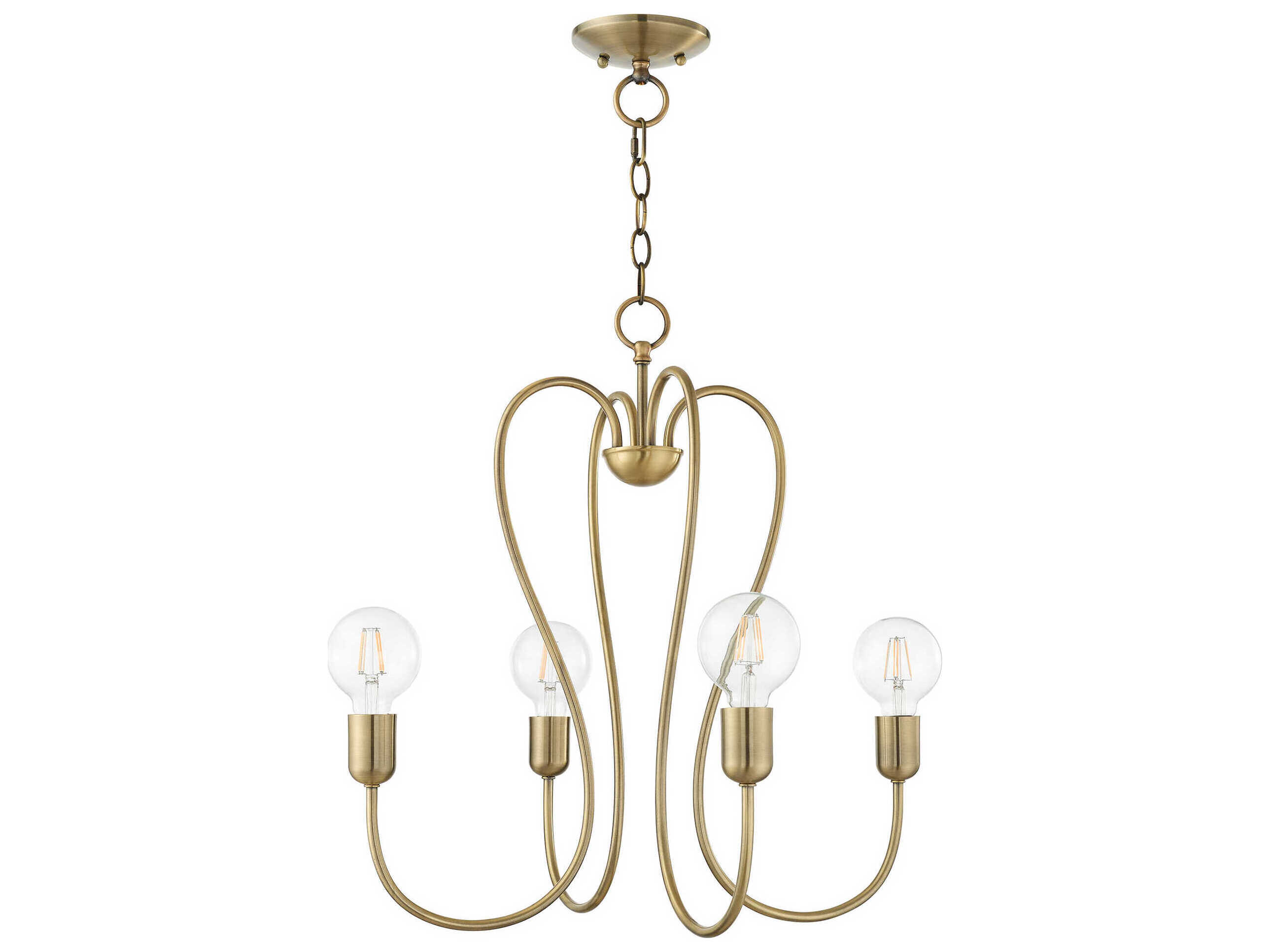 Livex Lighting Lucerne 4-Light Antique Brass Chandelier