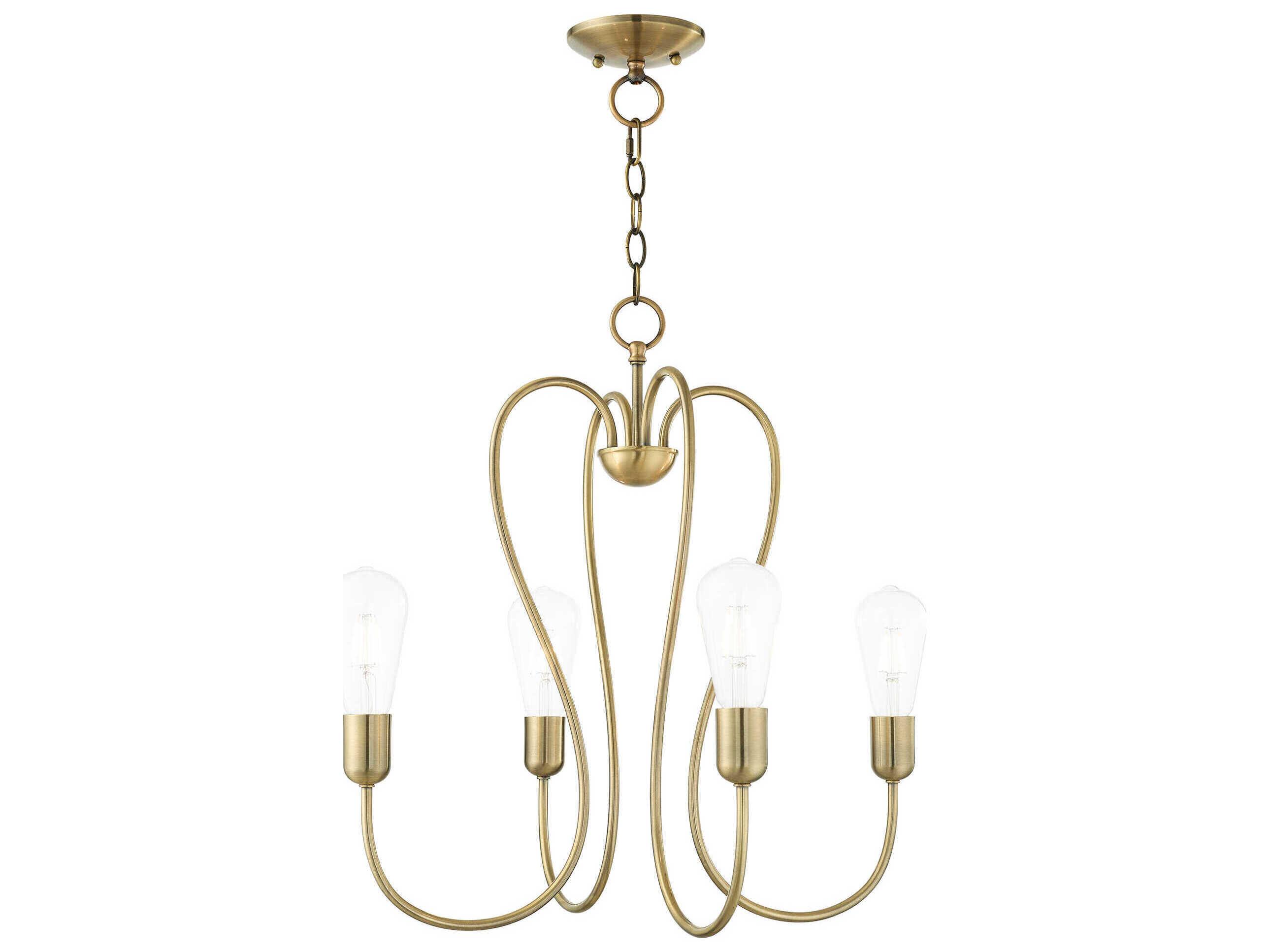 Livex Lighting Lucerne 4-Light Antique Brass Chandelier