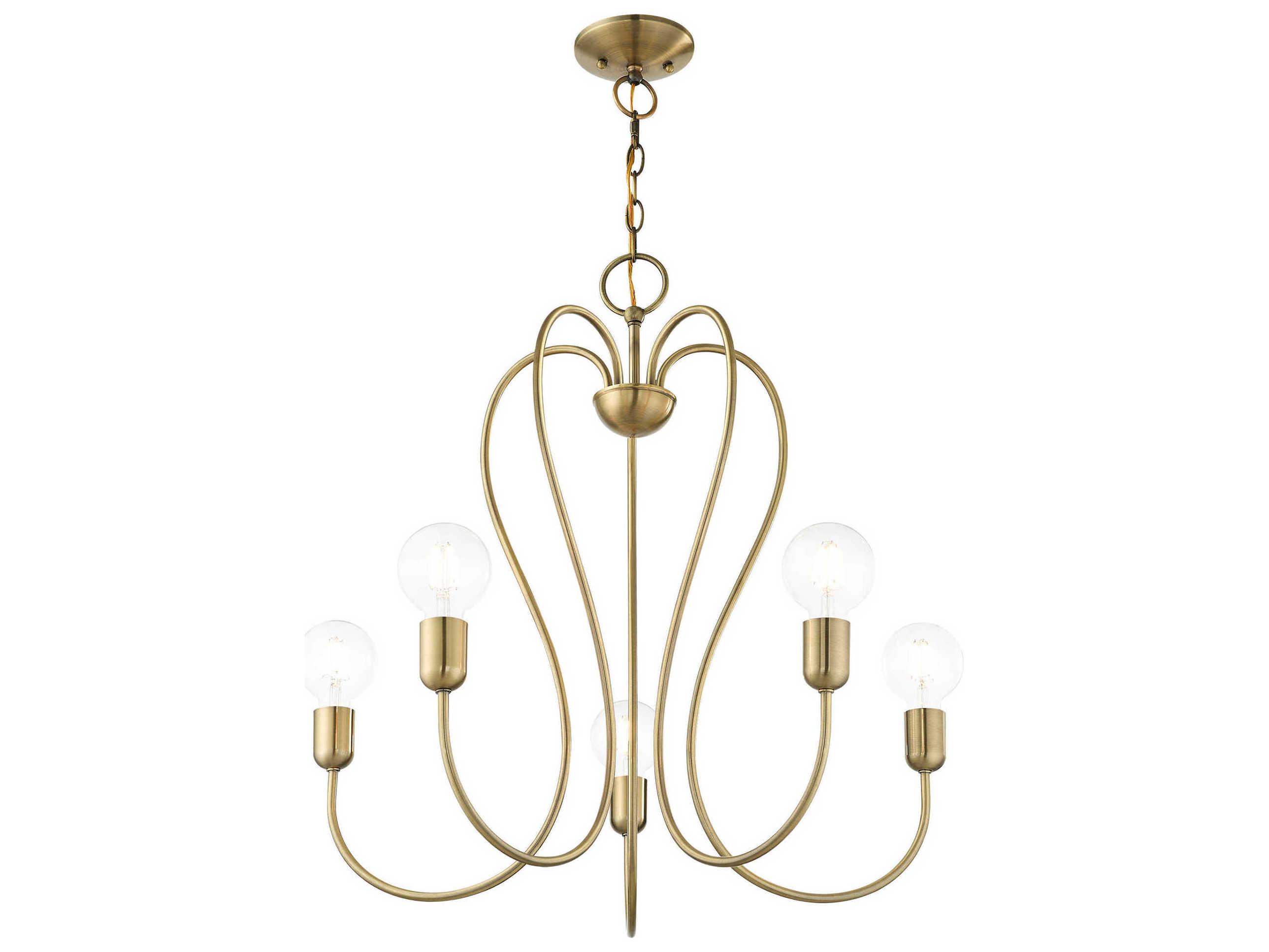 Livex Lighting Lucerne 5-Light Antique Brass Chandelier