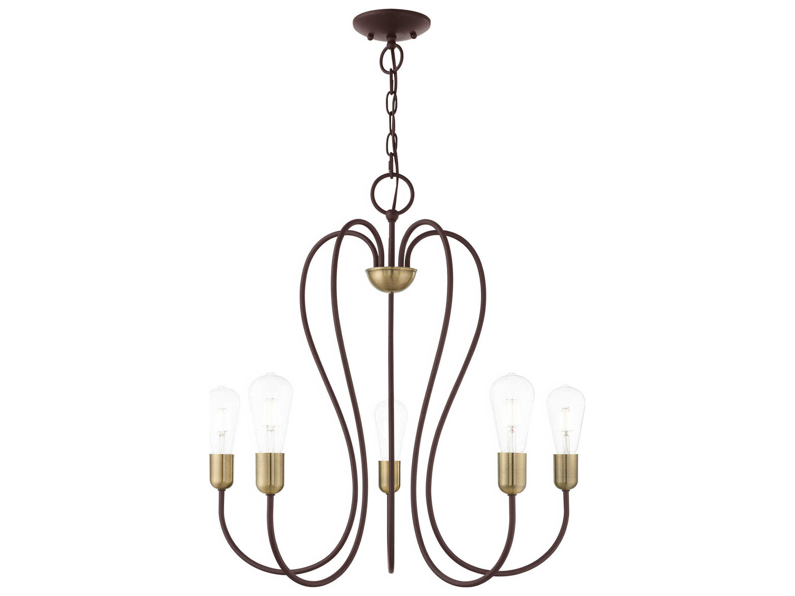 Livex Lighting Lucerne 5-Light Bronze Antique Brass Chandelier