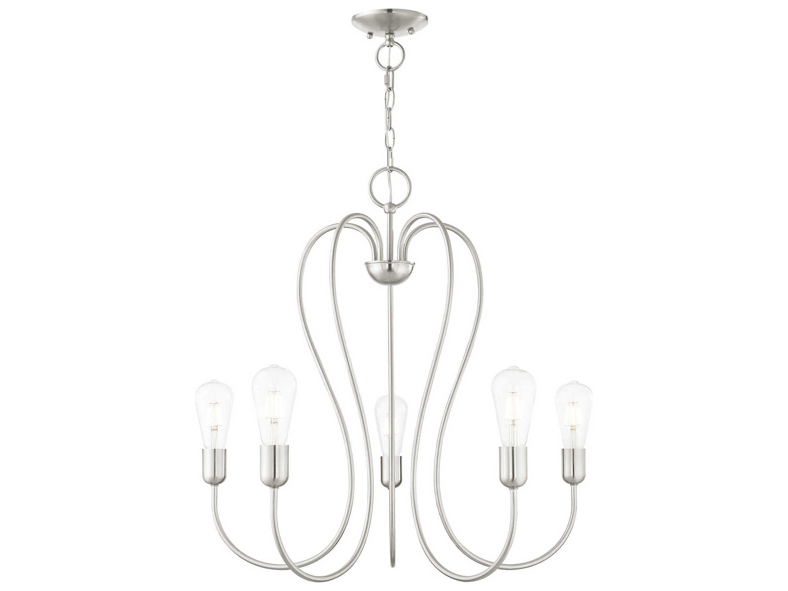 Livex Lighting Lucerne 5-Light Brushed Nickel Chandelier