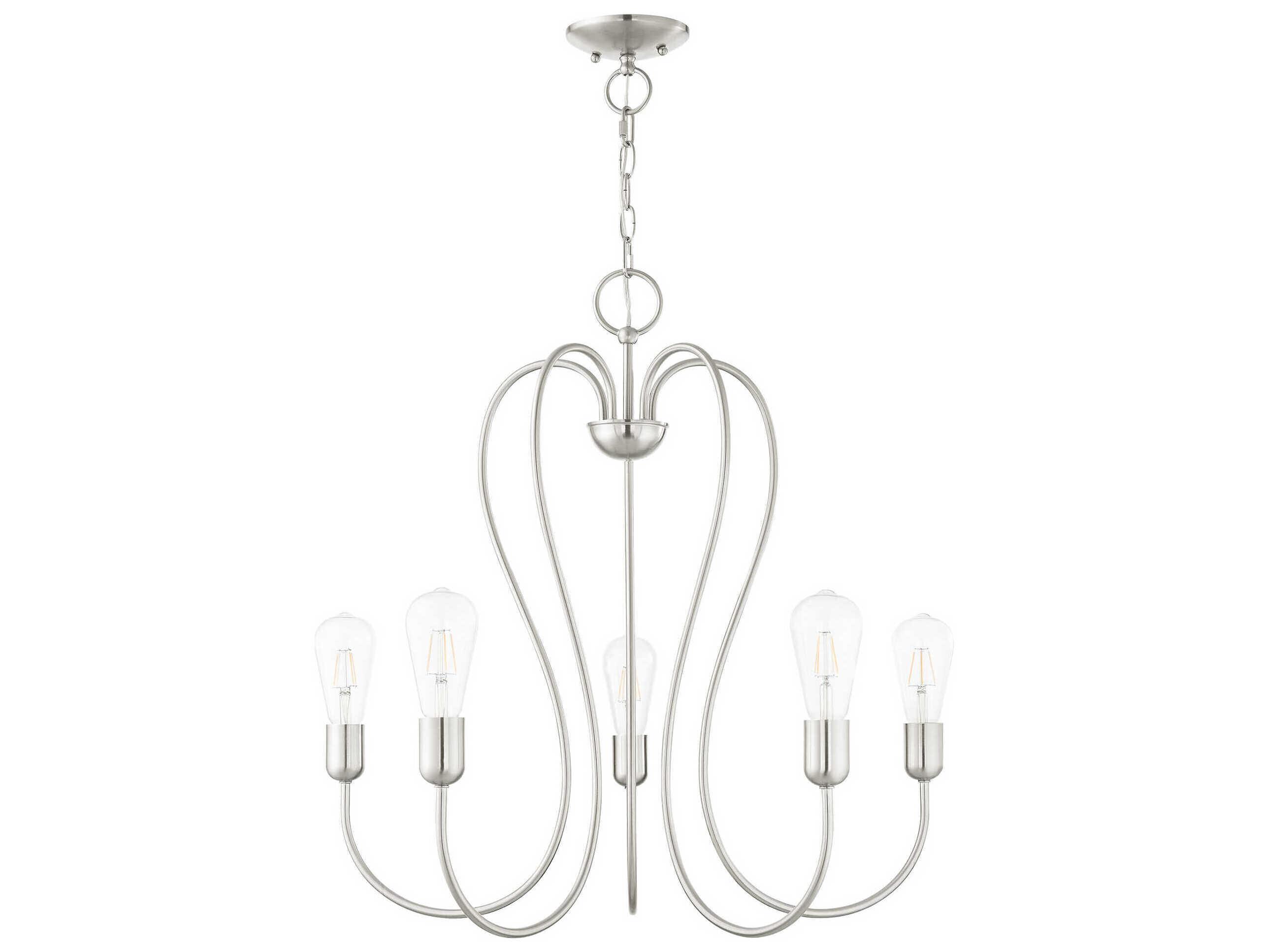 Livex Lighting Lucerne 5-Light Brushed Nickel Chandelier