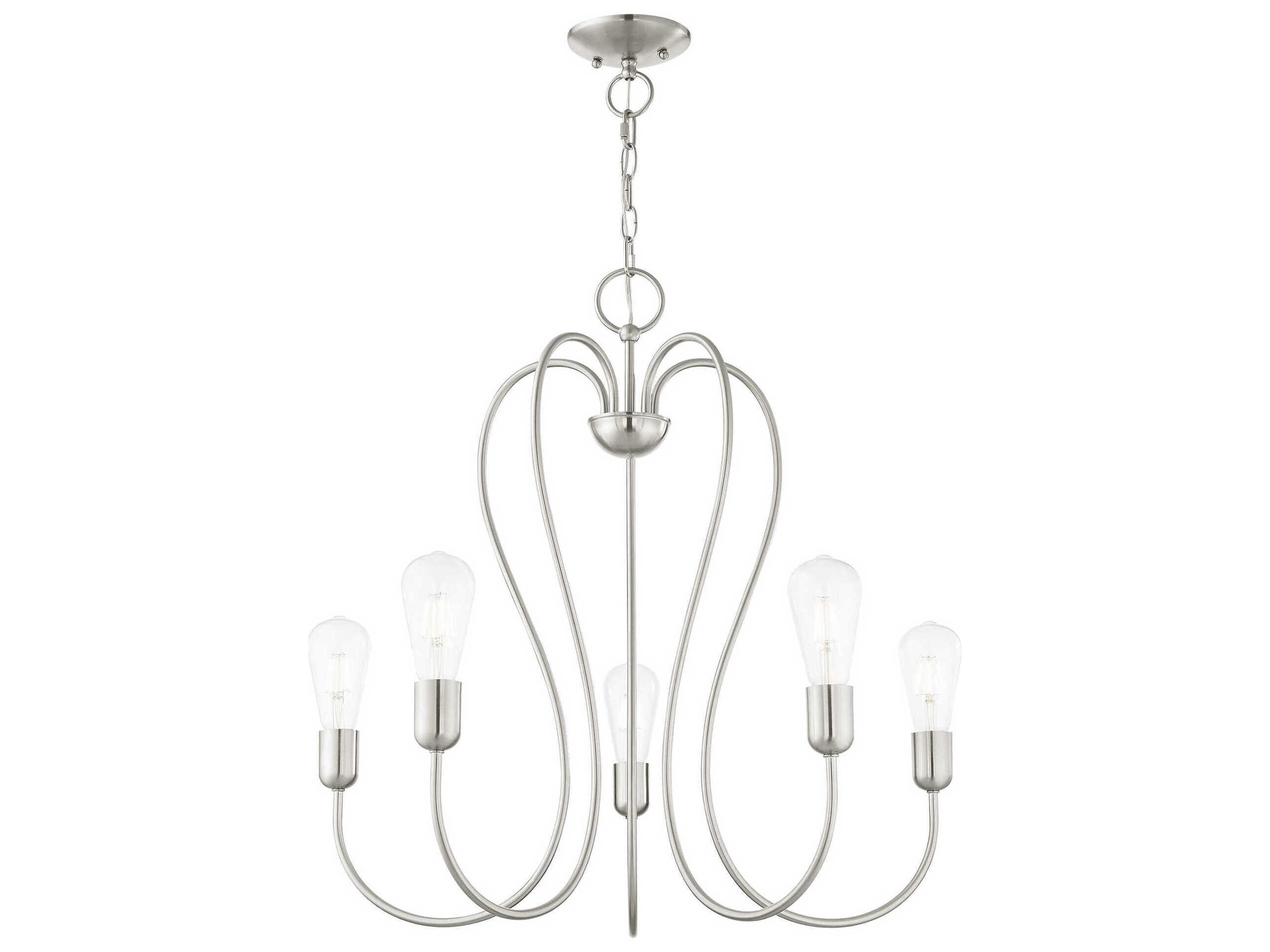 Livex Lighting Lucerne 5-Light Brushed Nickel Chandelier