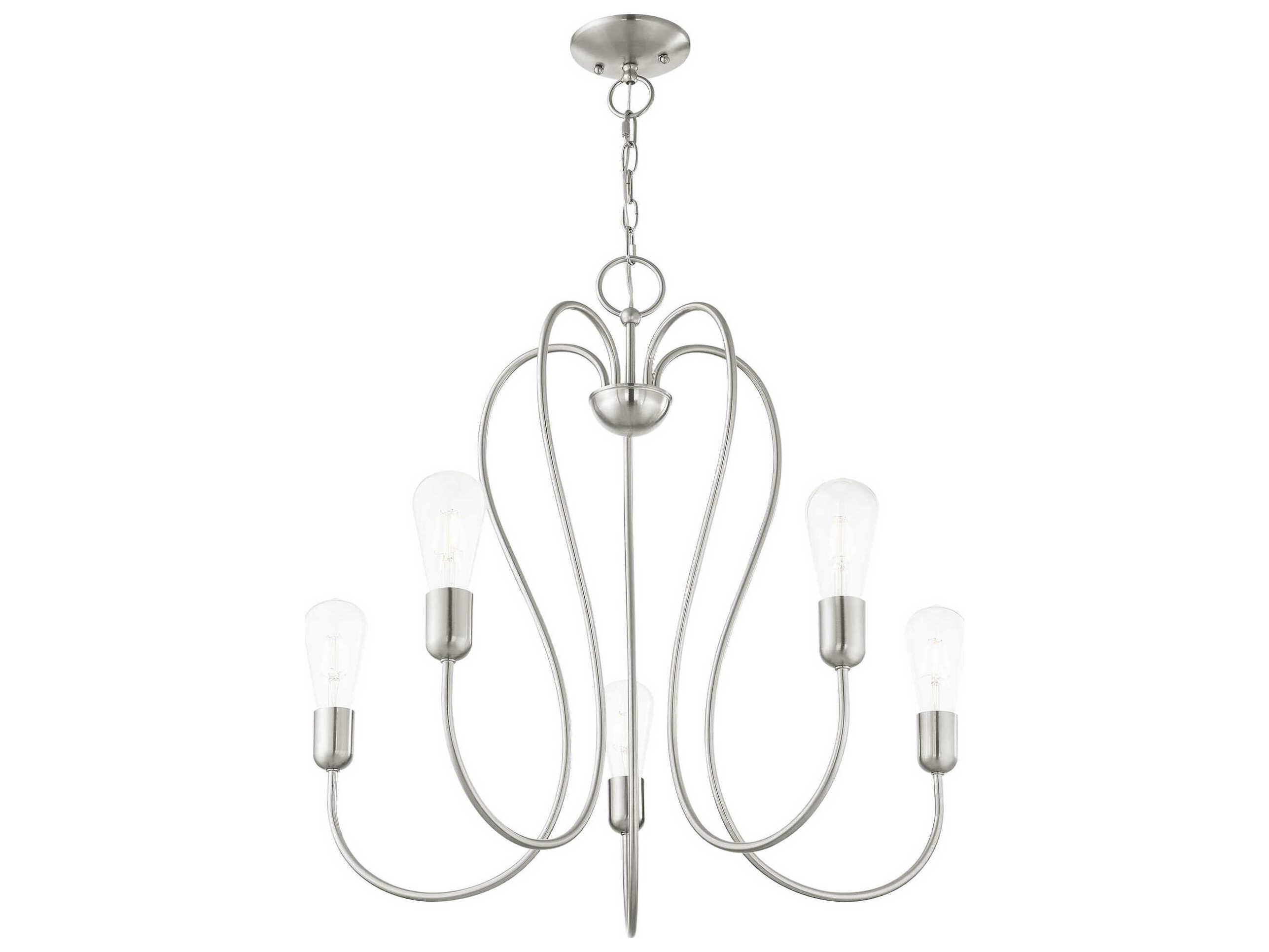 Livex Lighting Lucerne 5-Light Brushed Nickel Chandelier