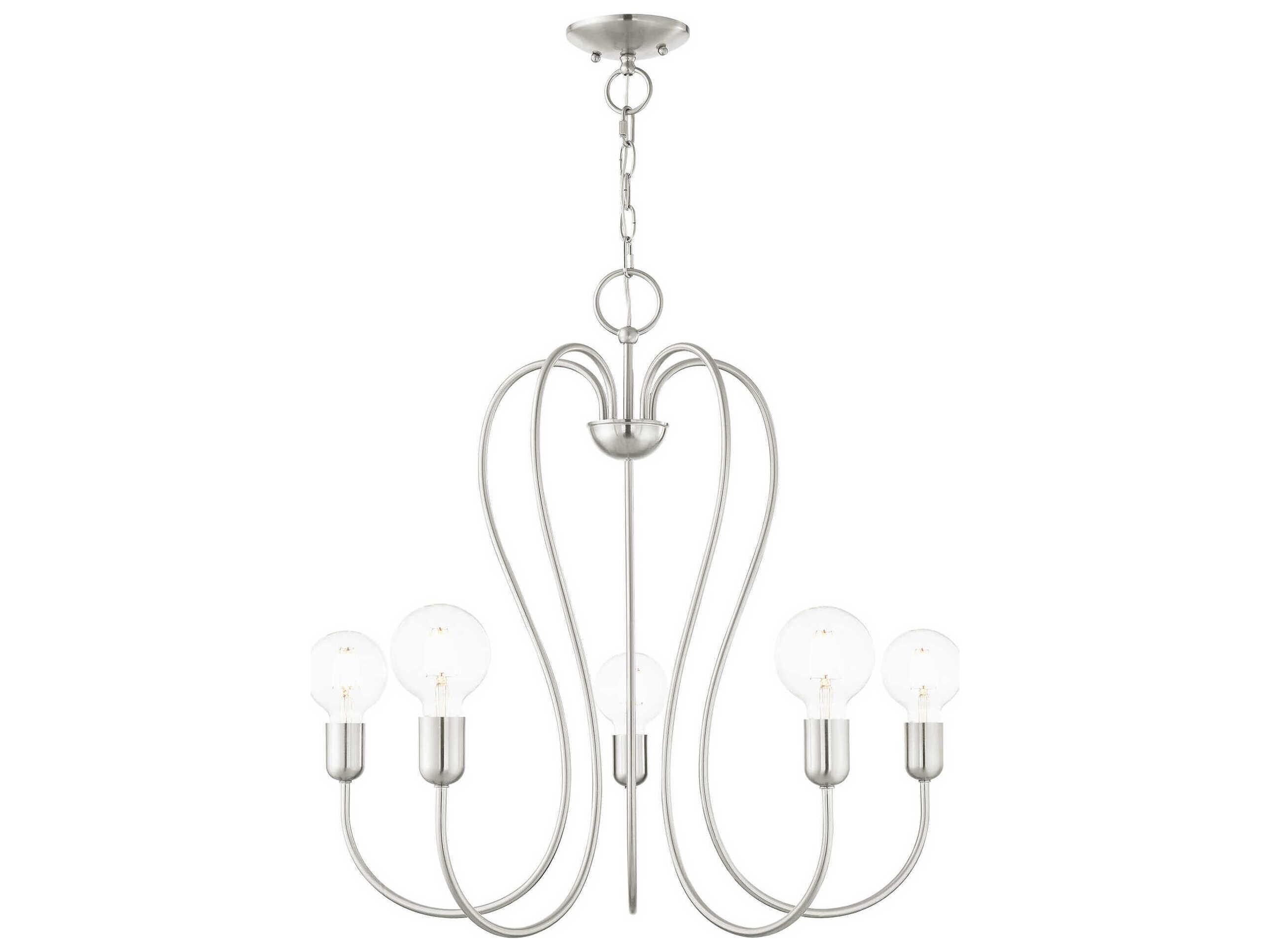 Livex Lighting Lucerne 5-Light Brushed Nickel Chandelier