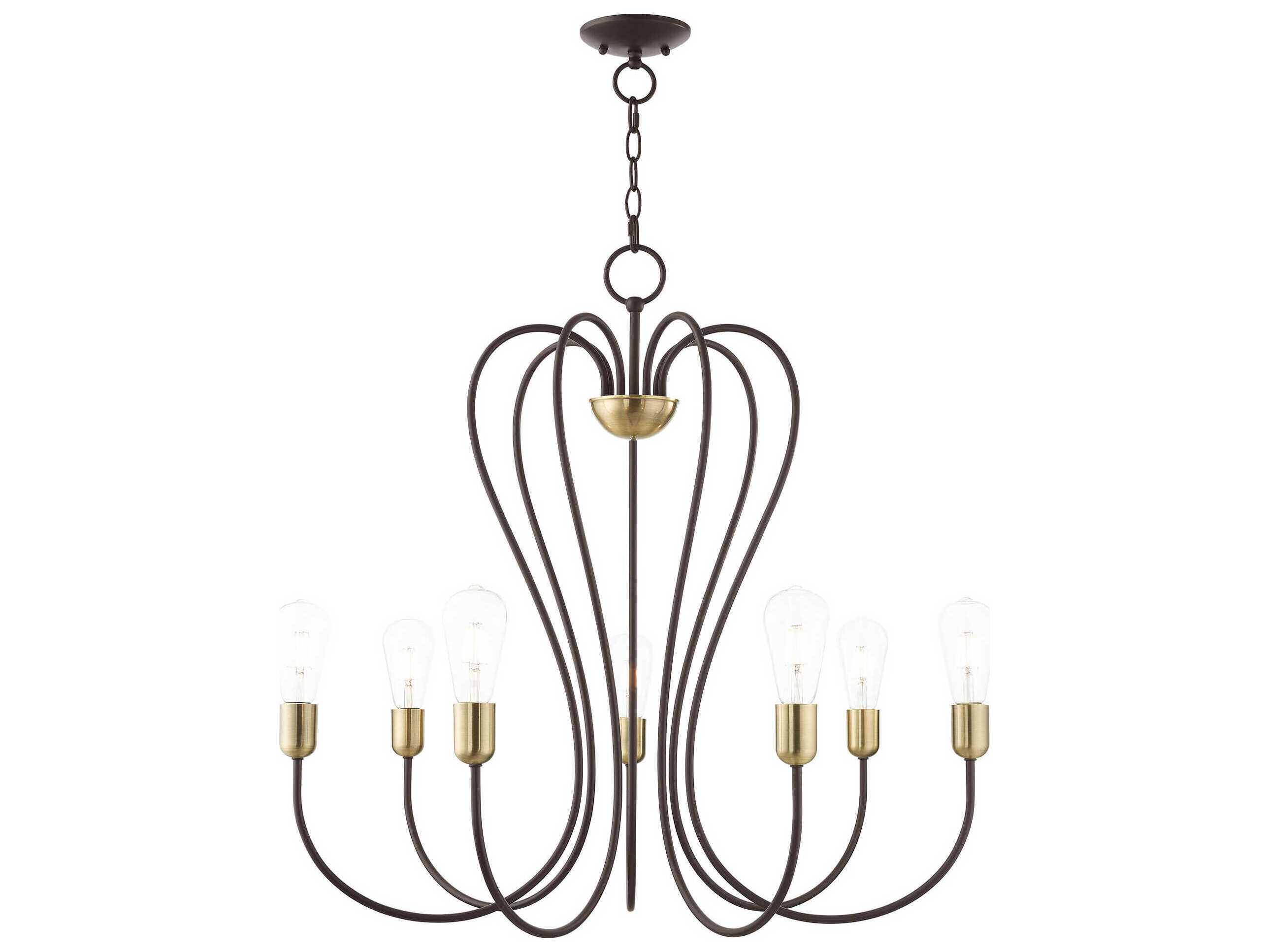 Livex Lighting Lucerne 7-Light Bronze Antique Brass Chandelier