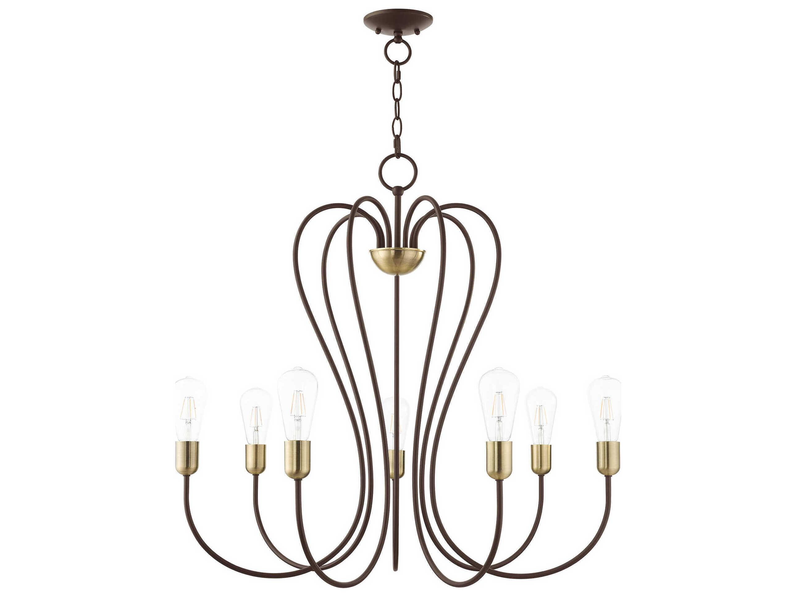 Livex Lighting Lucerne 7-Light Bronze Antique Brass Chandelier