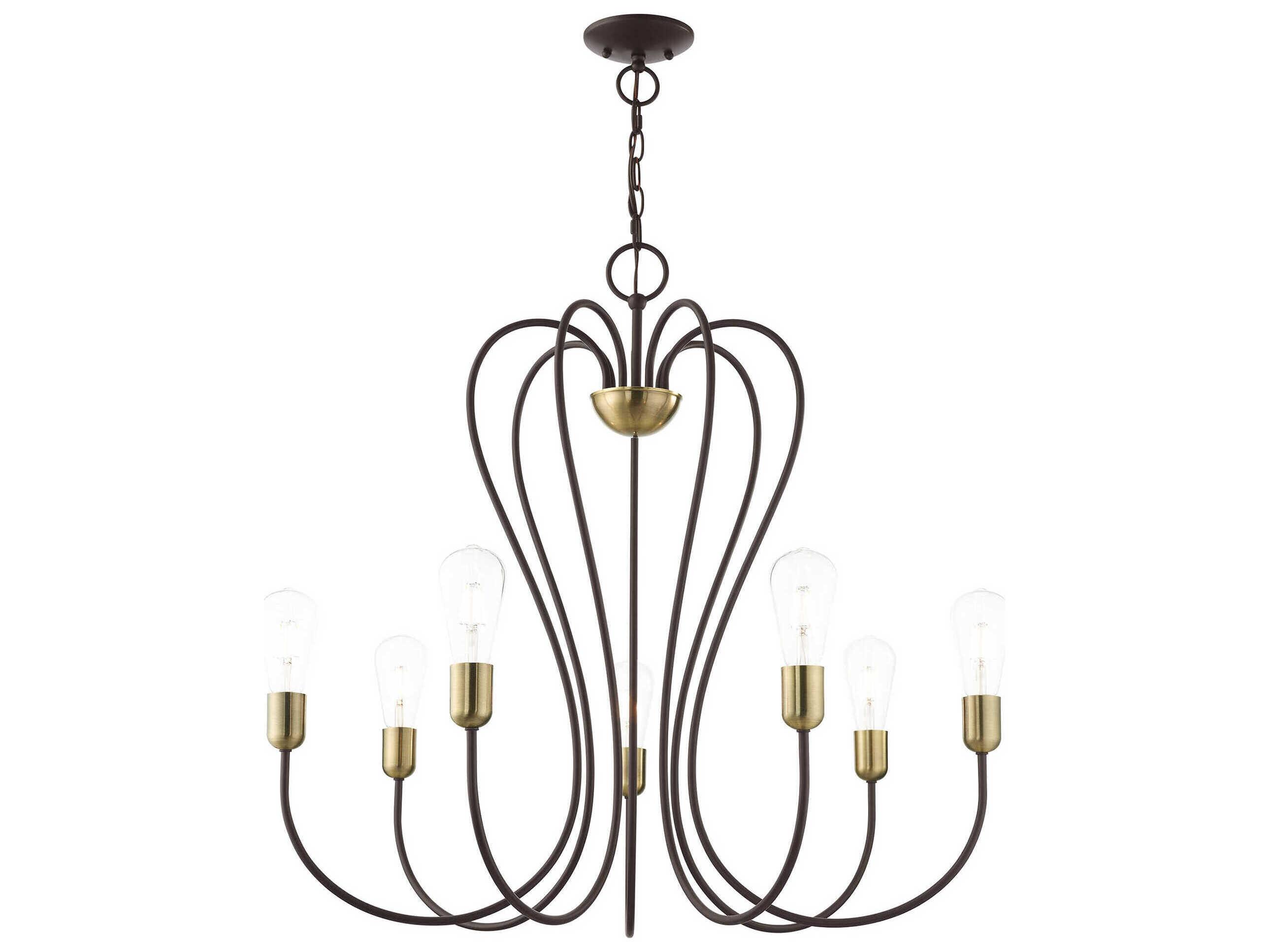 Livex Lighting Lucerne 7-Light Bronze Antique Brass Chandelier