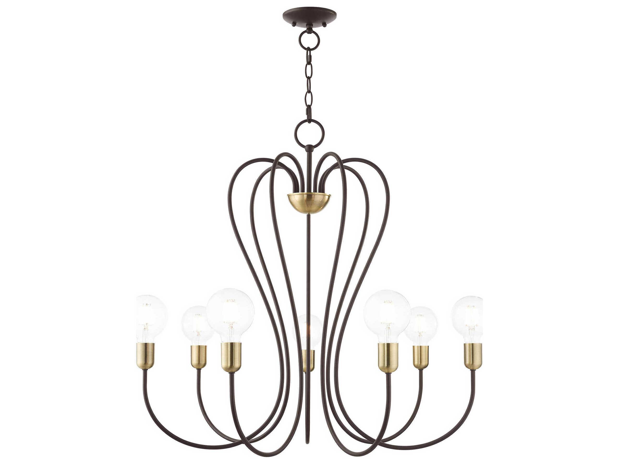 Livex Lighting Lucerne 7-Light Bronze Antique Brass Chandelier