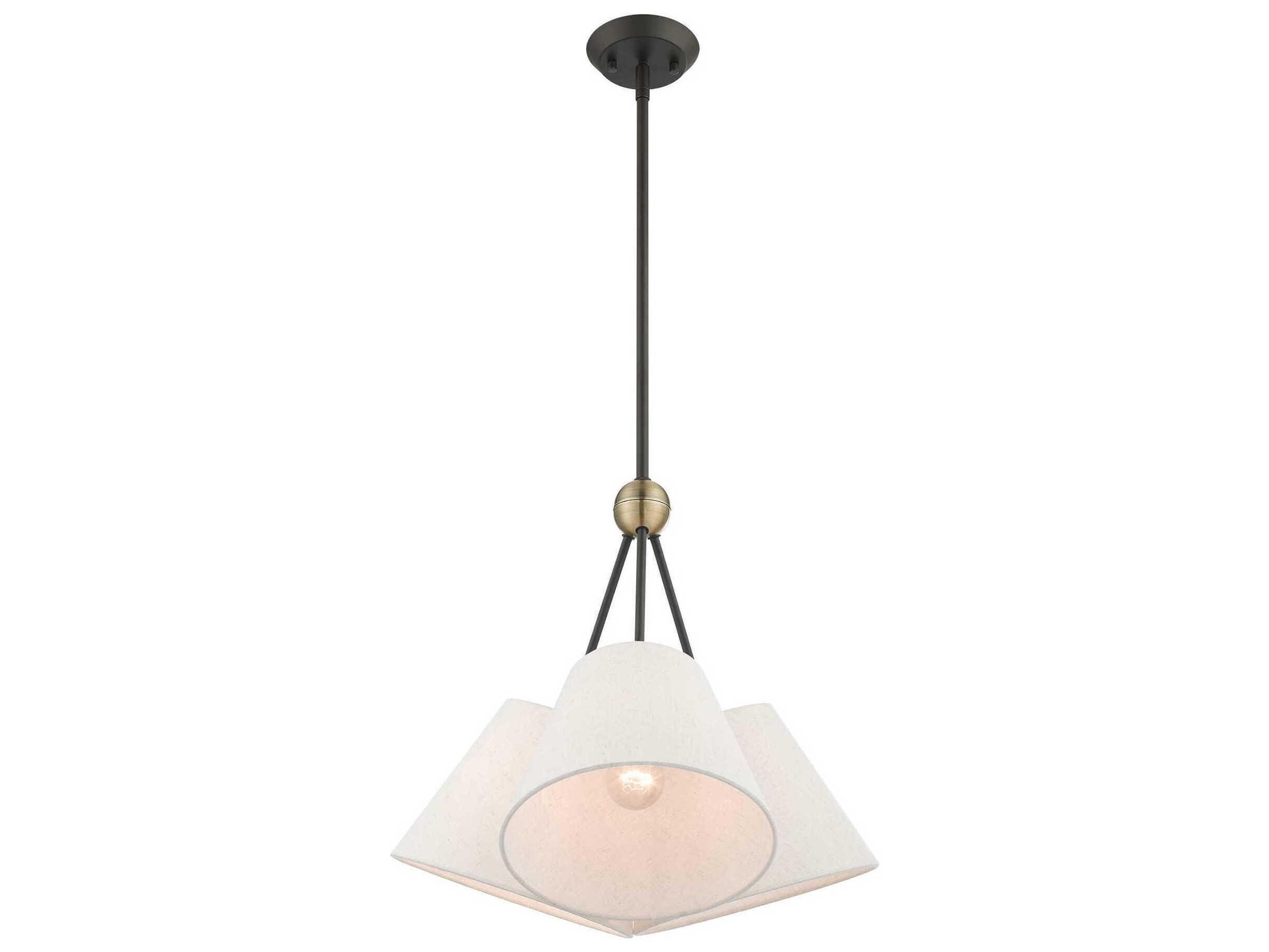 Livex Lighting Prato 3-Light Bronze Antique Brass Empire Geometric Pendant