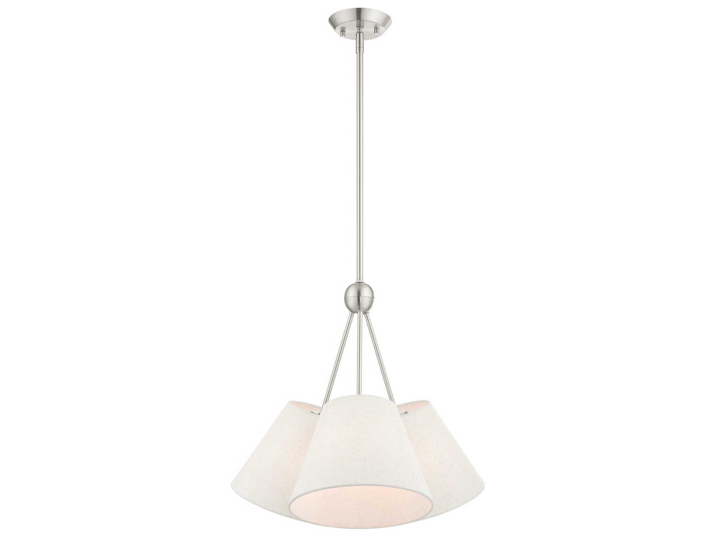 Livex Lighting Prato 3-Light Brushed Nickel Empire Pendant