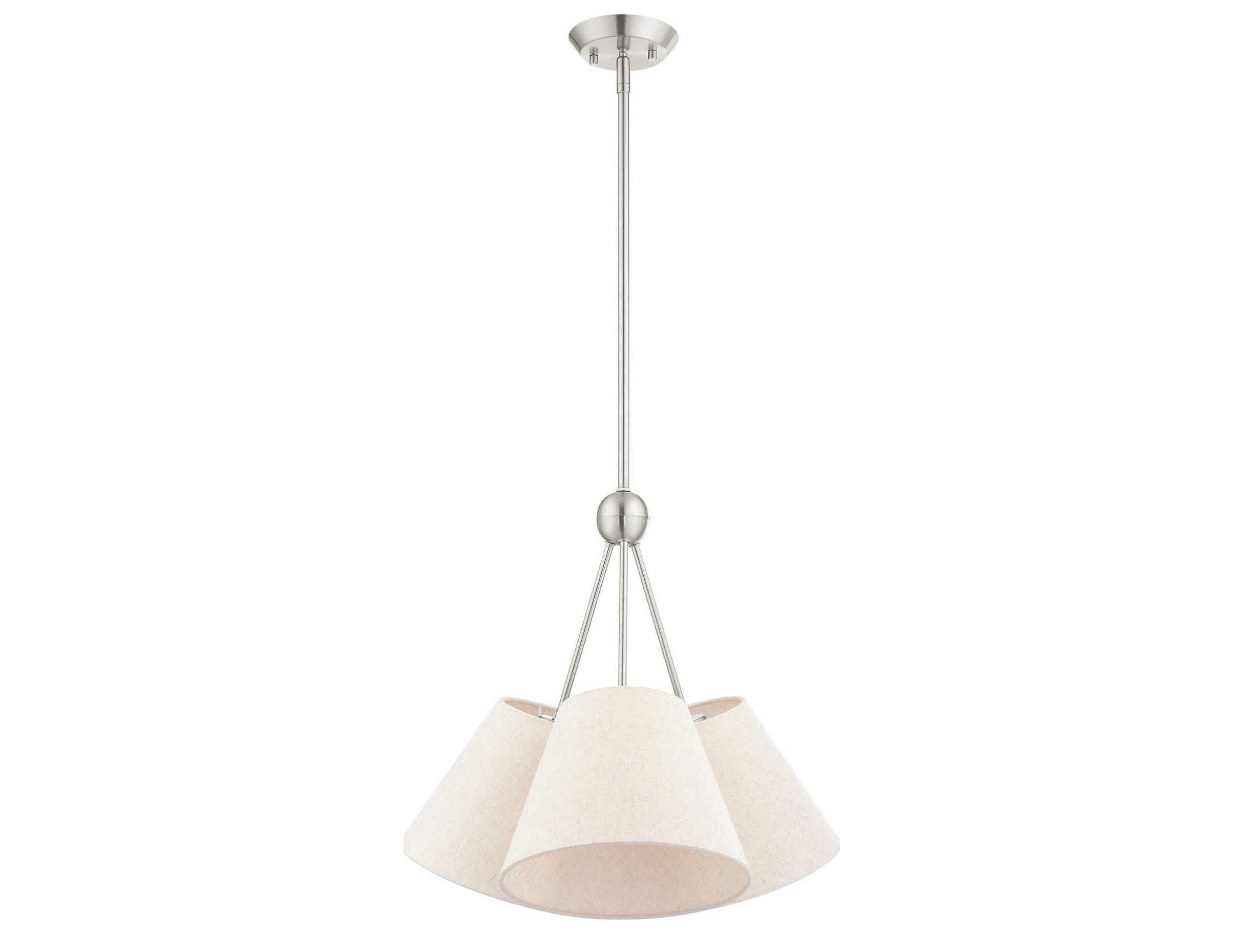Livex Lighting Prato 3-Light Brushed Nickel Empire Pendant