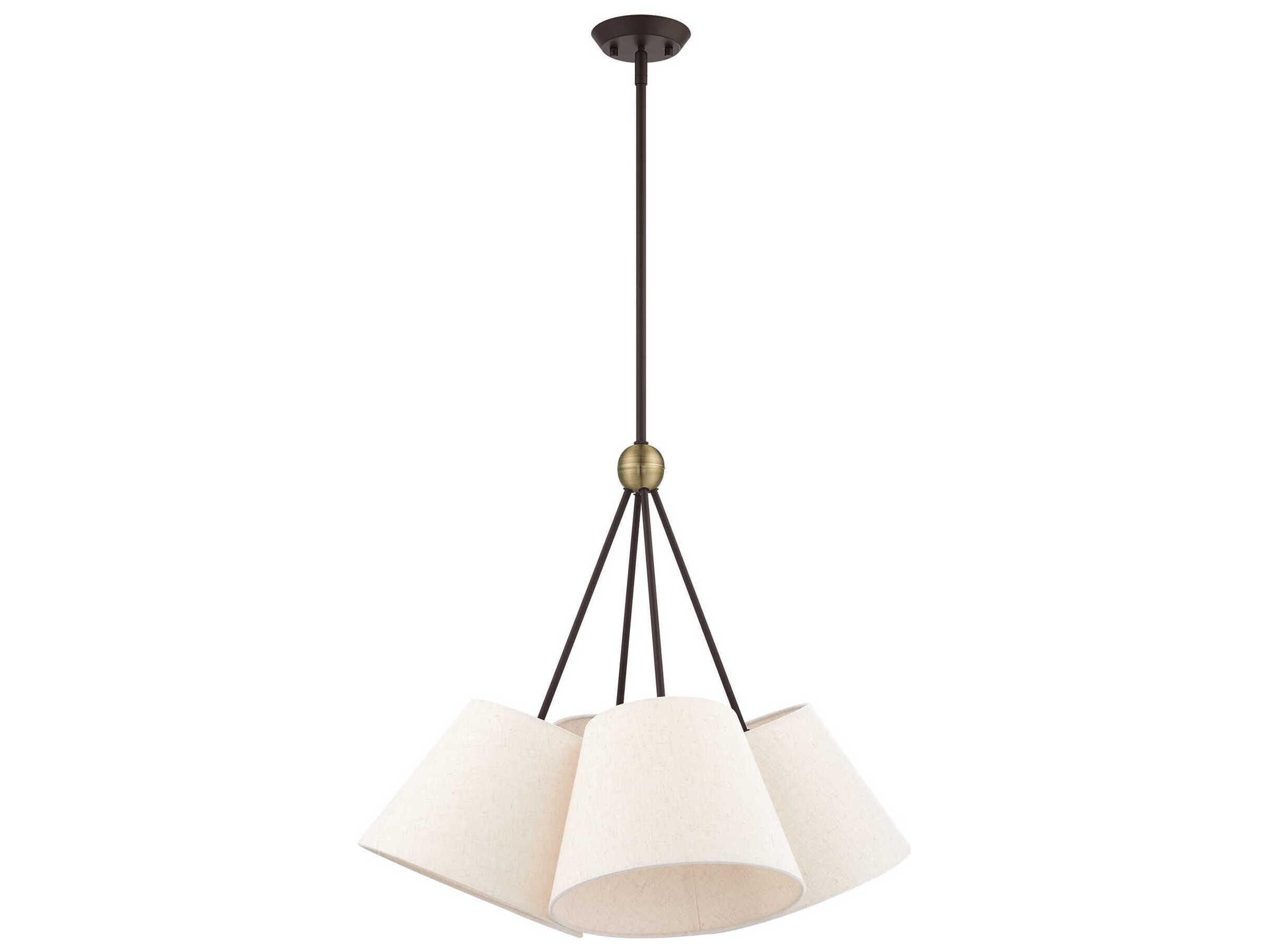 Livex Lighting Prato 4-Light Bronze Antique Brass Empire Geometric Pendant