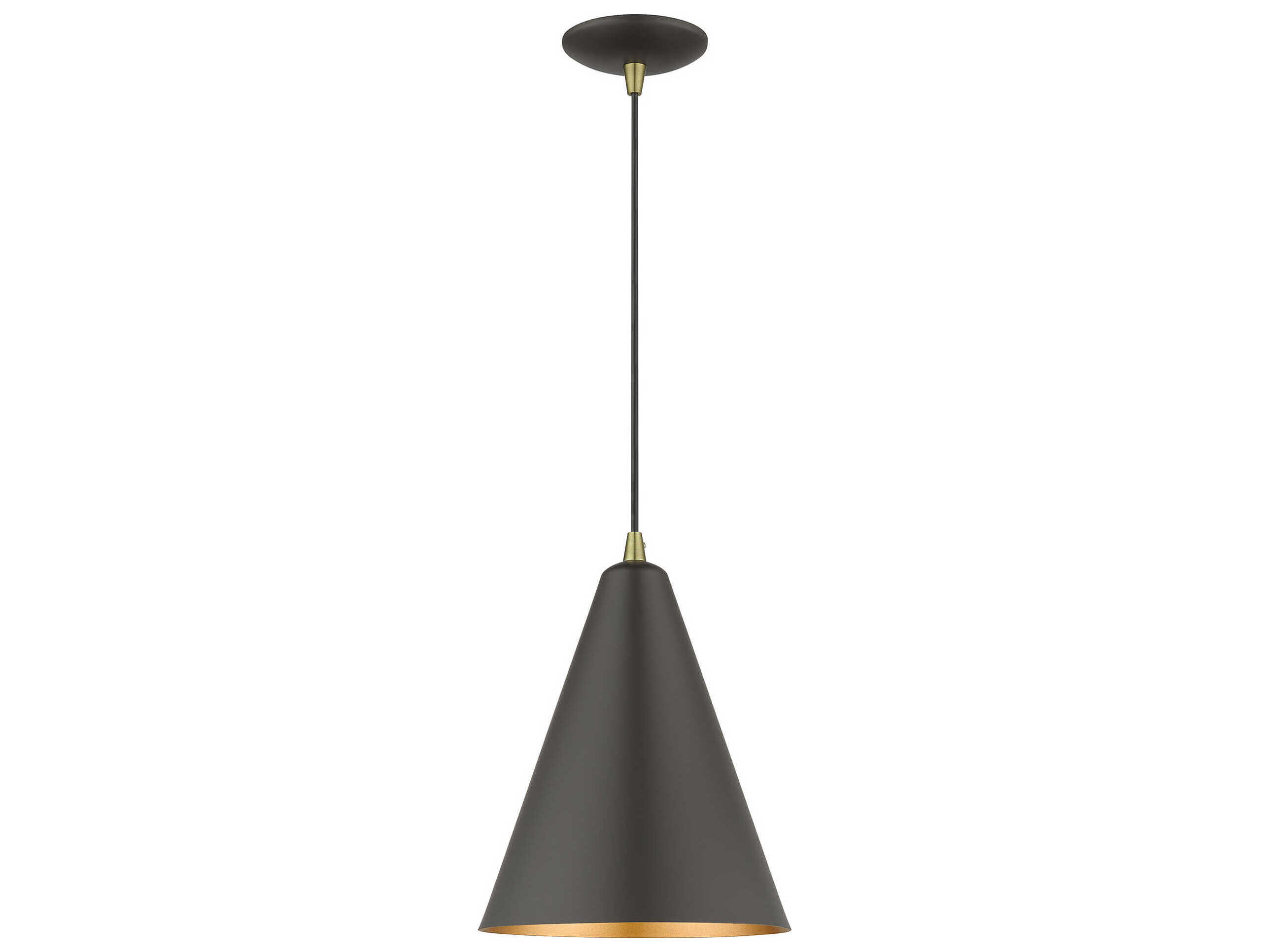 Livex Lighting Dulce 1-Light Bronze Antique Brass Black Mini Pendant