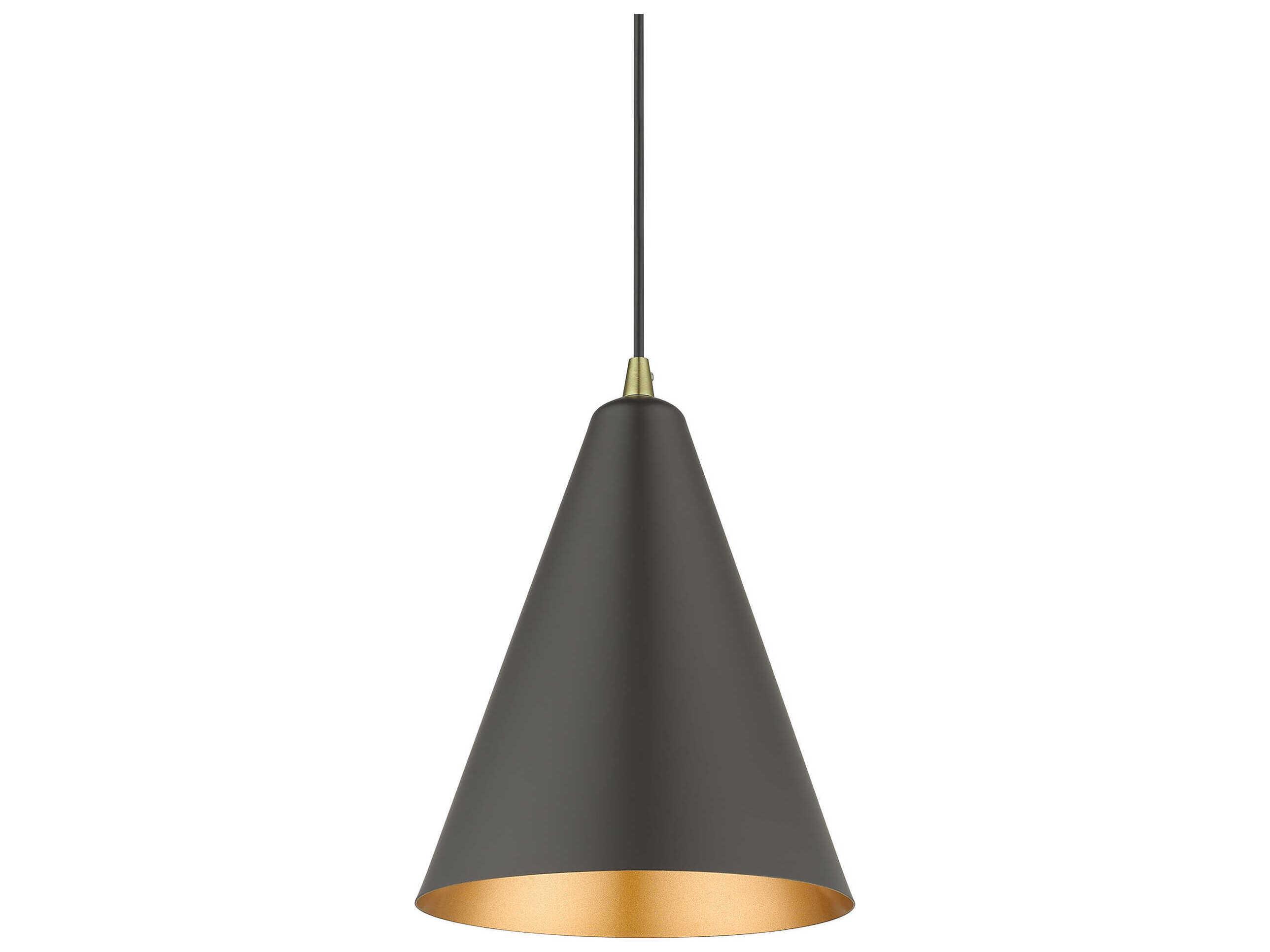 Livex Lighting Dulce 1-Light Bronze Antique Brass Black Mini Pendant