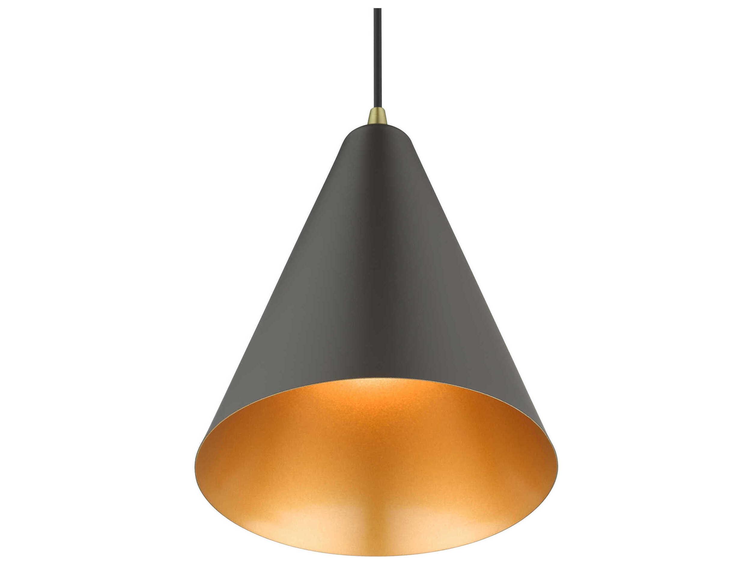 Livex Lighting Dulce 1-Light Bronze Antique Brass Black Mini Pendant