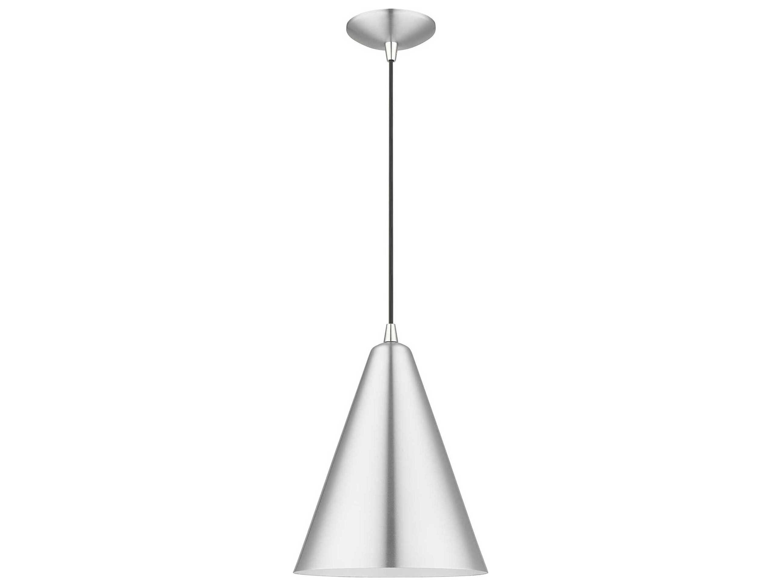 Livex Lighting Dulce 1-Light Brushed Aluminum Polished Chrome Mini Pendant