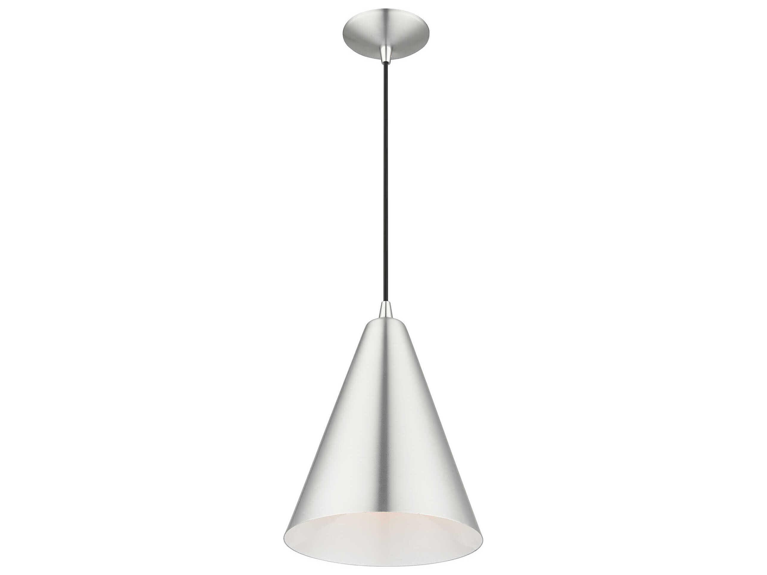 Livex Lighting Dulce 1-Light Brushed Aluminum Polished Chrome Mini Pendant