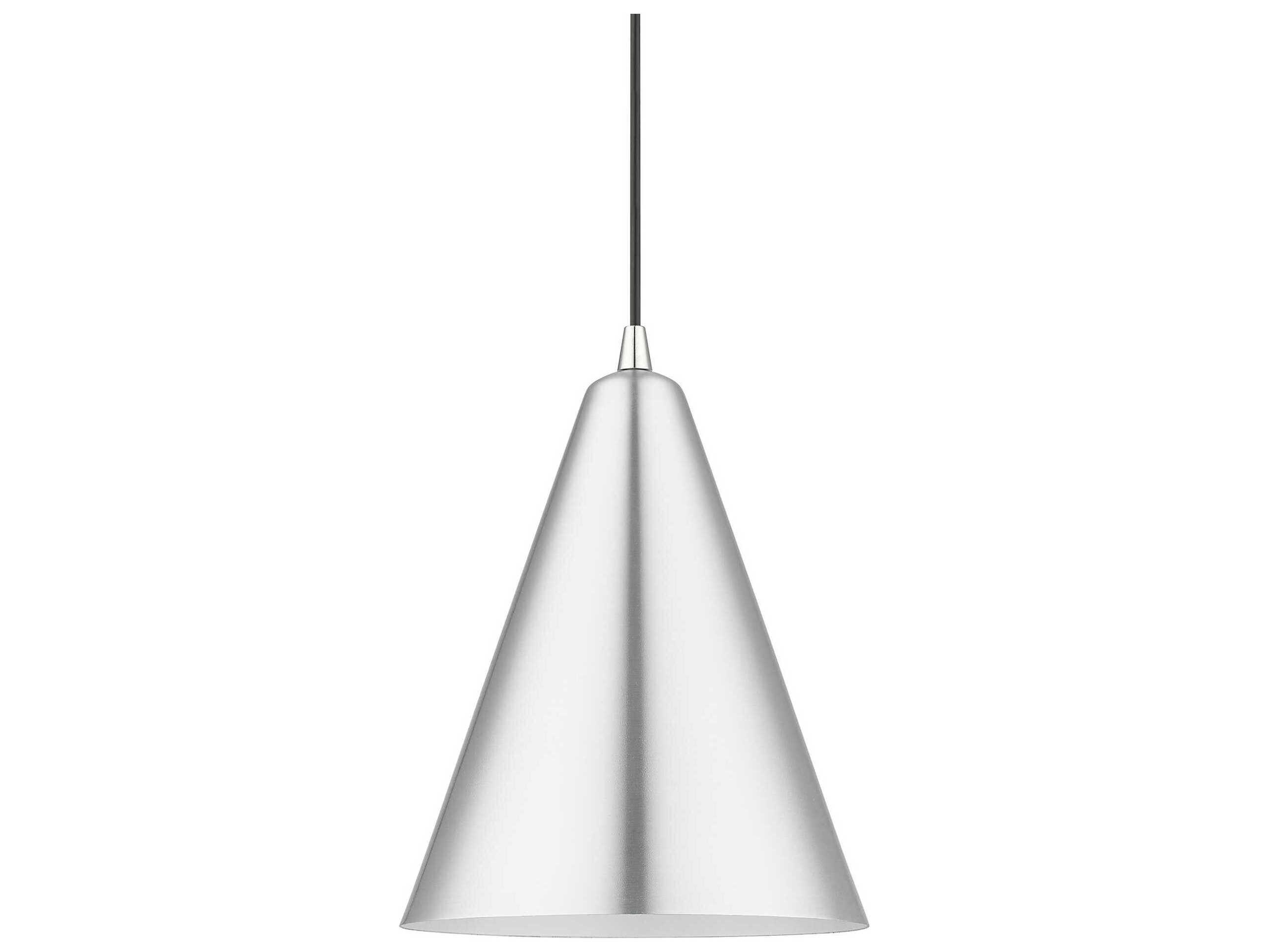 Livex Lighting Dulce 1-Light Brushed Aluminum Polished Chrome Mini Pendant