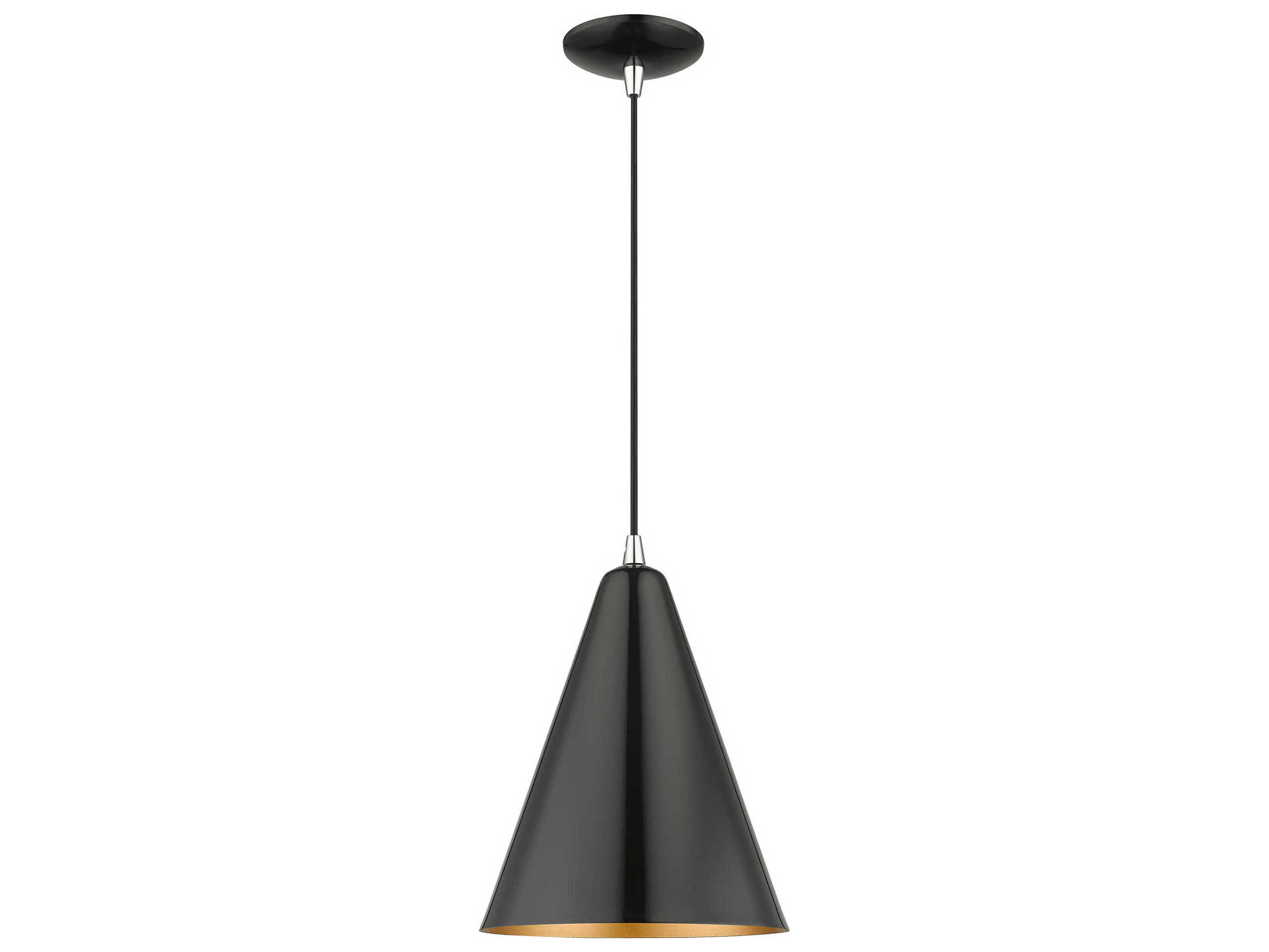 Livex Lighting Dulce 1-Light Black Polished Chrome Mini Pendant