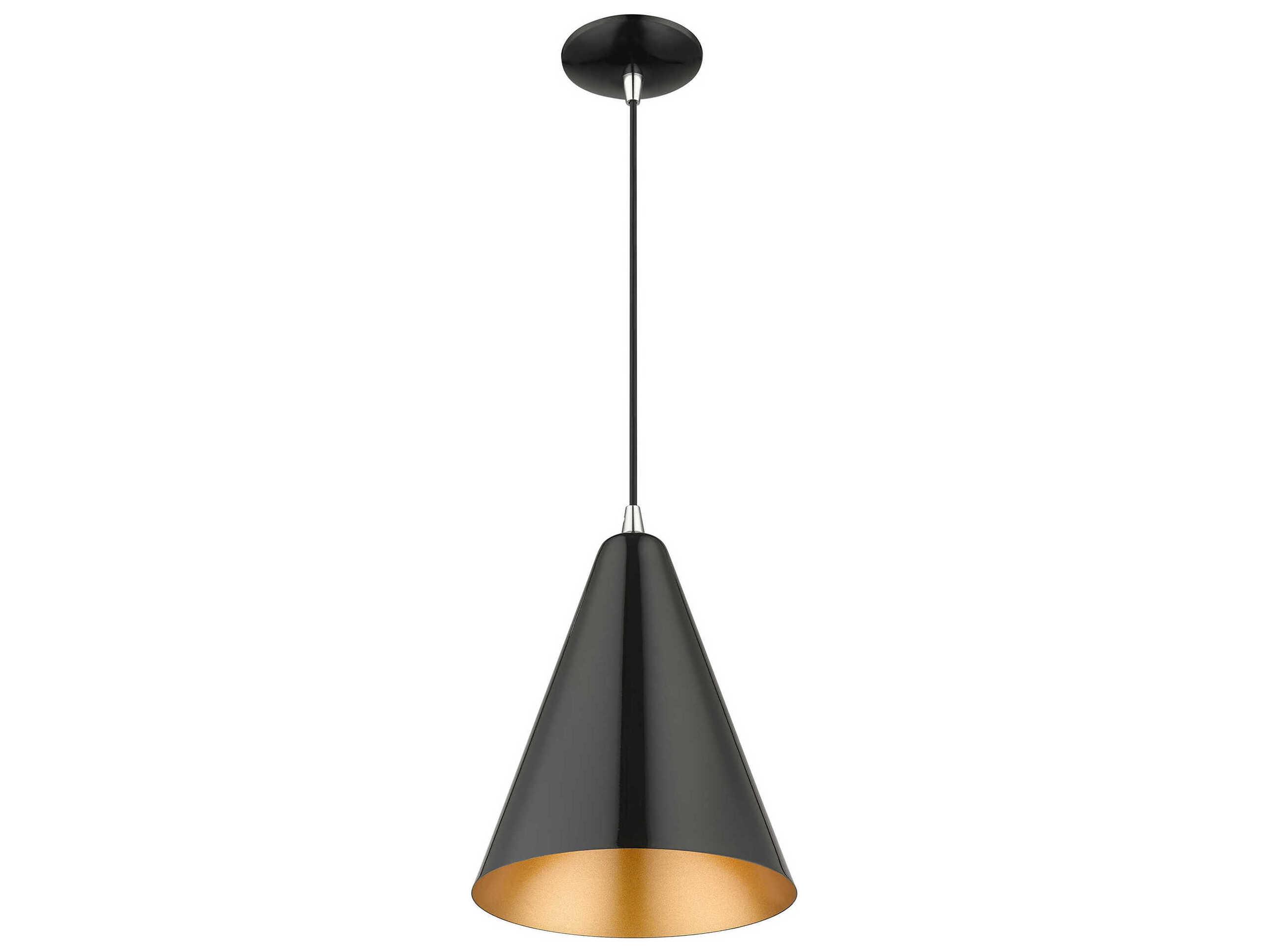 Livex Lighting Dulce 1-Light Black Polished Chrome Mini Pendant