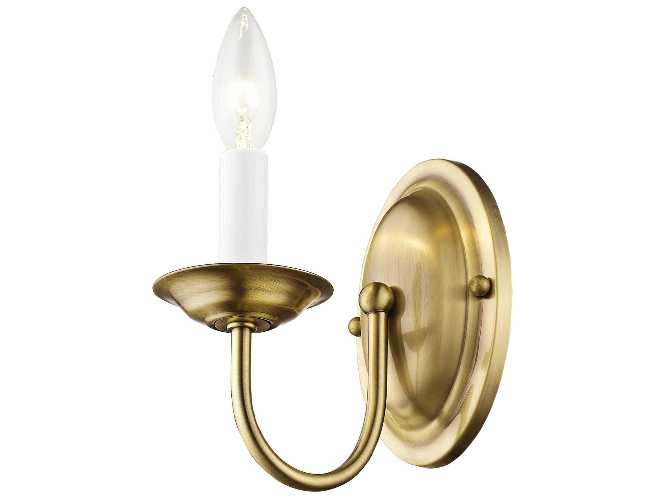 Livex Lighting Home Basics 1-Light Antique Brass Wall Sconce