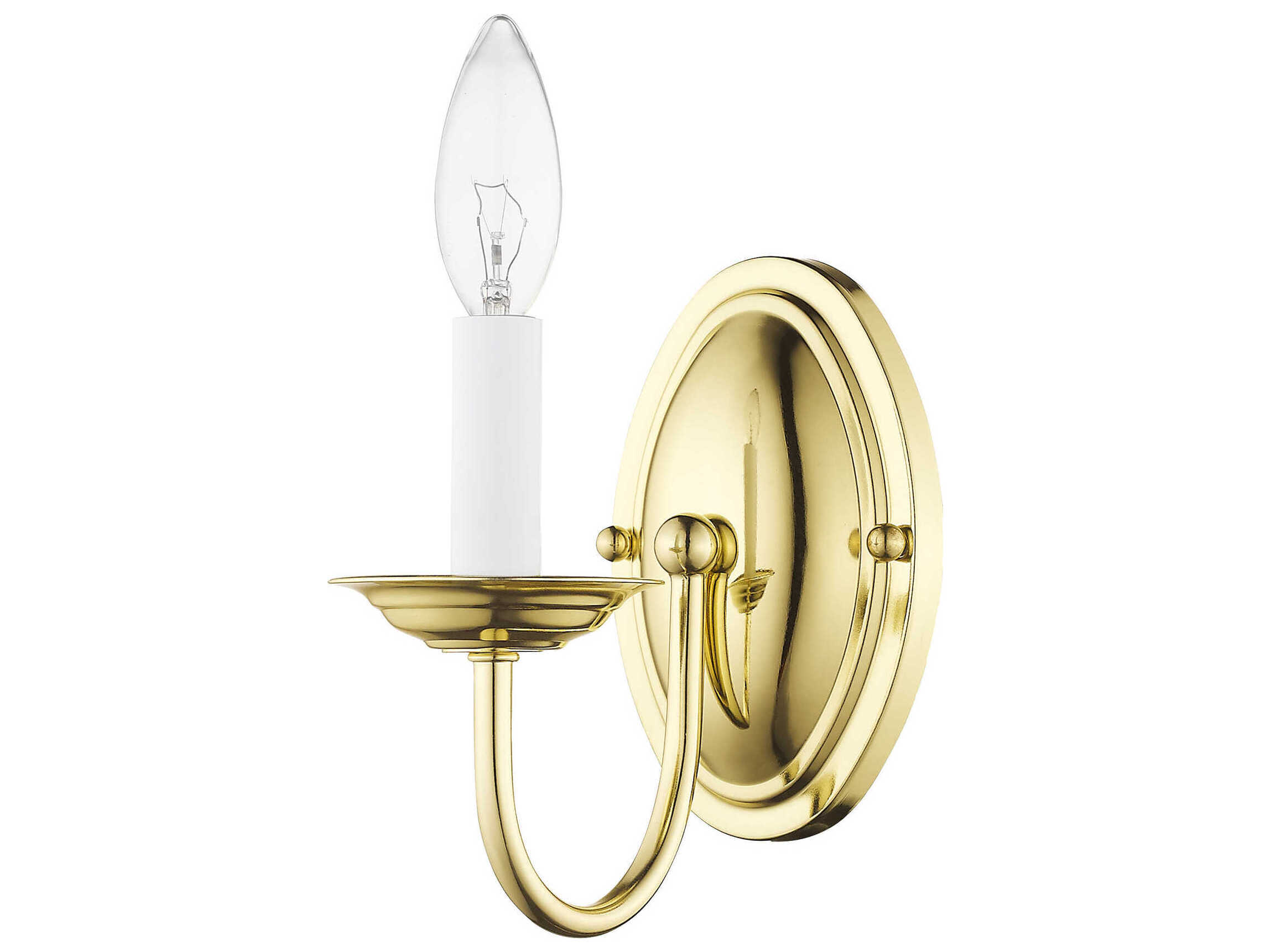 Livex Lighting Home Basics 1-Light Polished Brass Wall Sconce
