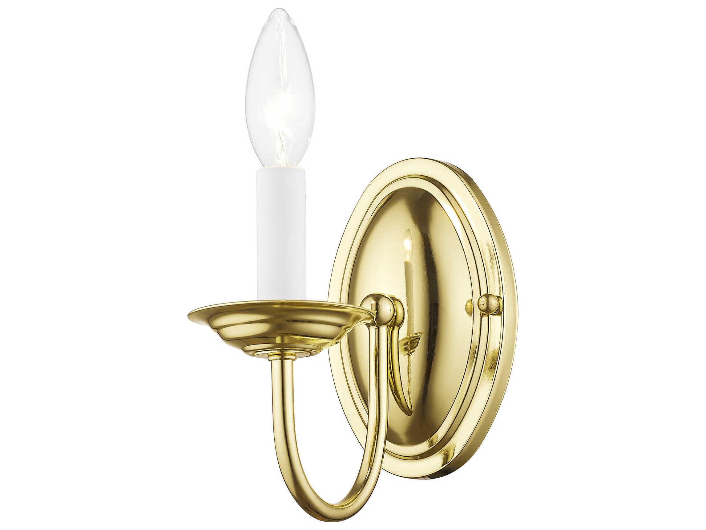 Livex Lighting Home Basics 1-Light Polished Brass Wall Sconce