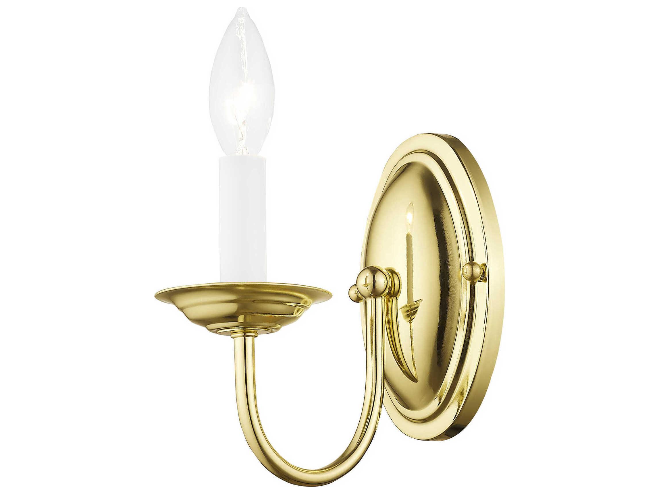 Livex Lighting Home Basics 1-Light Polished Brass Wall Sconce
