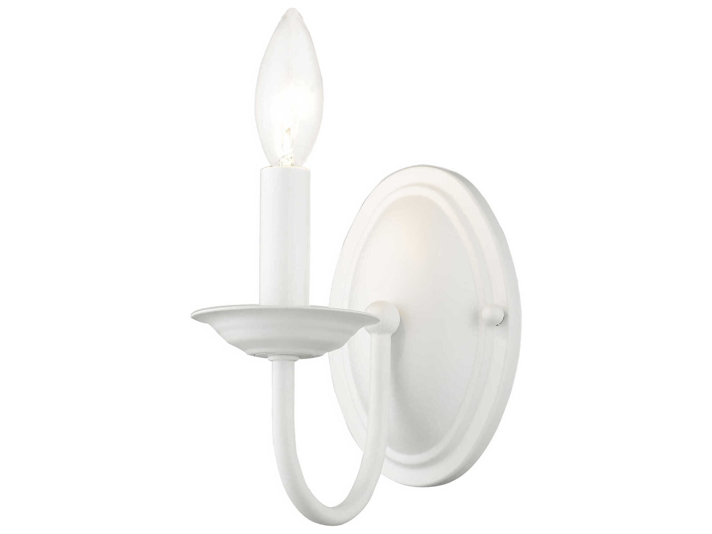 Livex Lighting Home Basics 1-Light White Wall Sconce