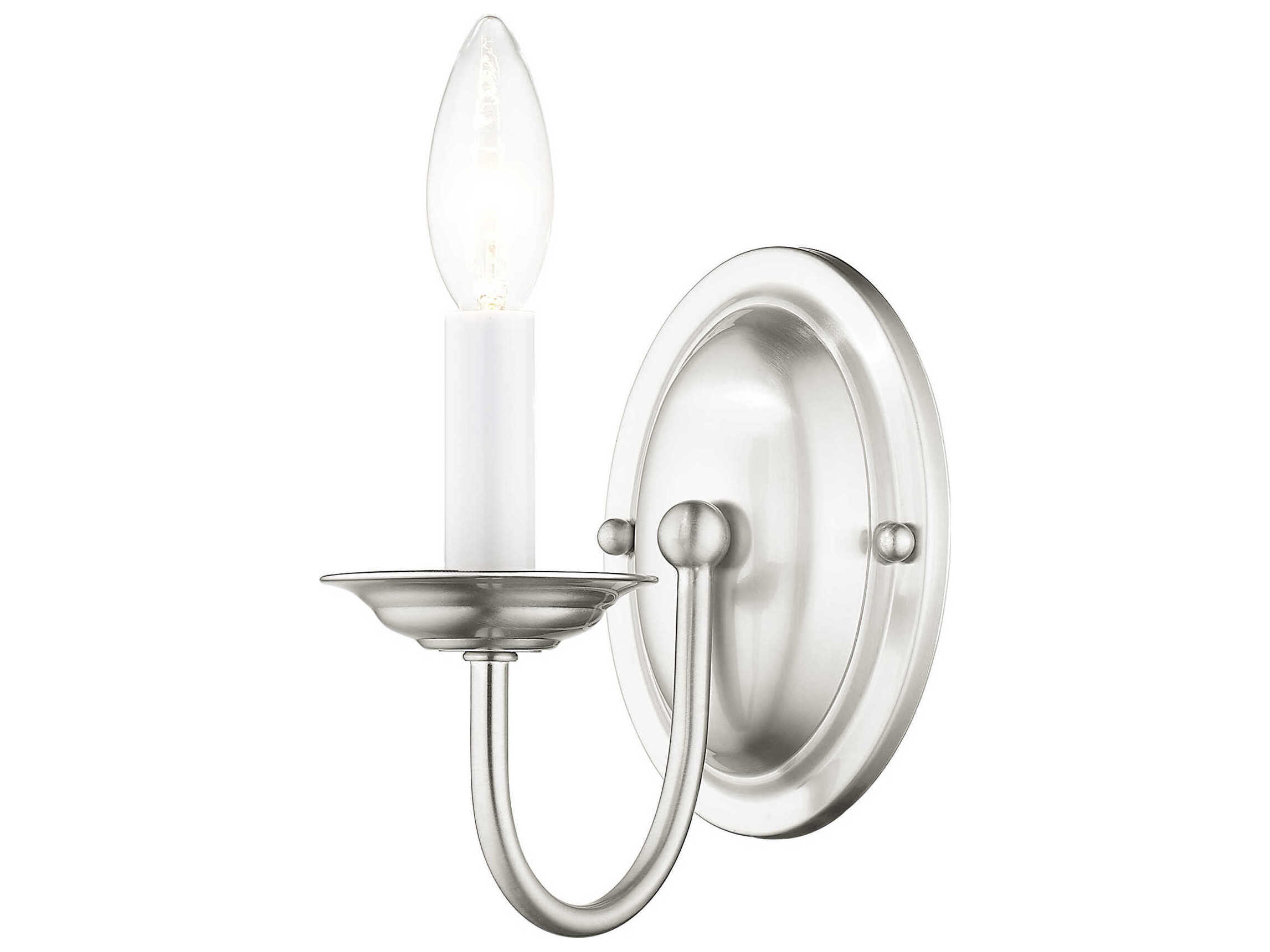 Livex Lighting Home Basics 1-Light Brushed Nickel Wall Sconce