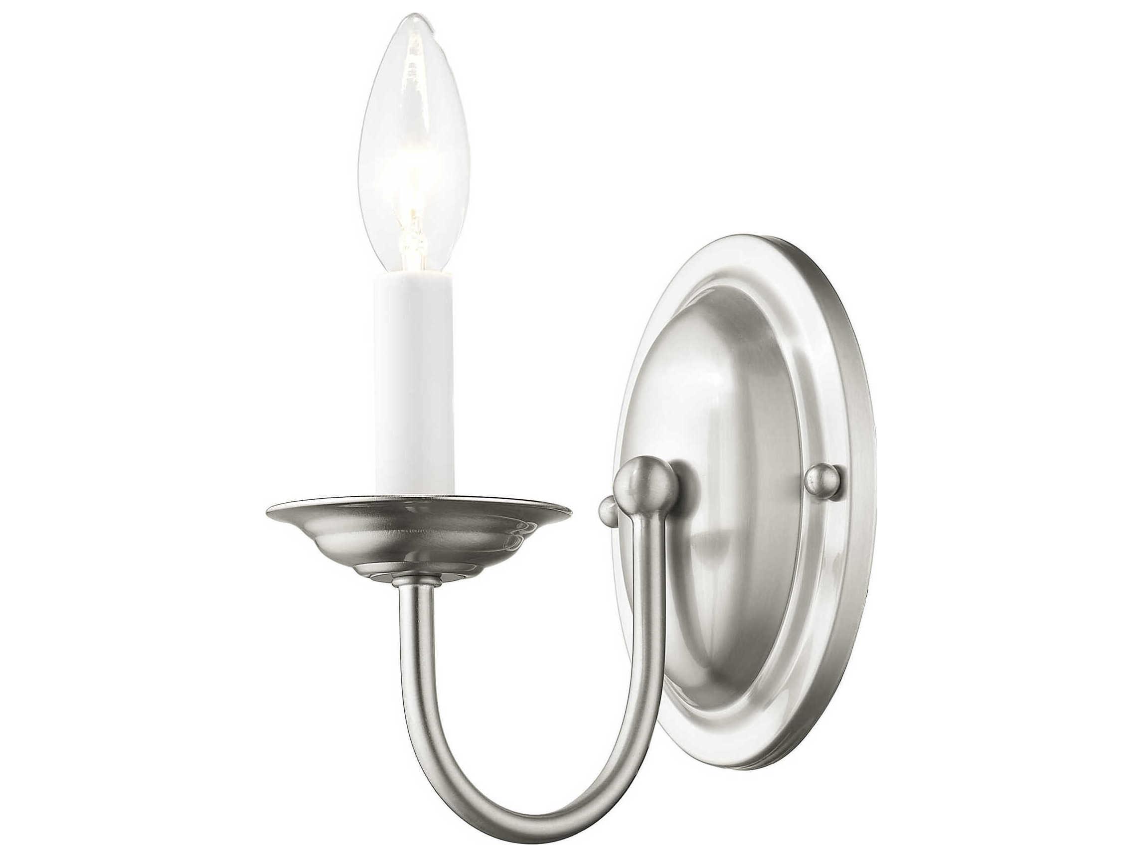 Livex Lighting Home Basics 1-Light Brushed Nickel Wall Sconce