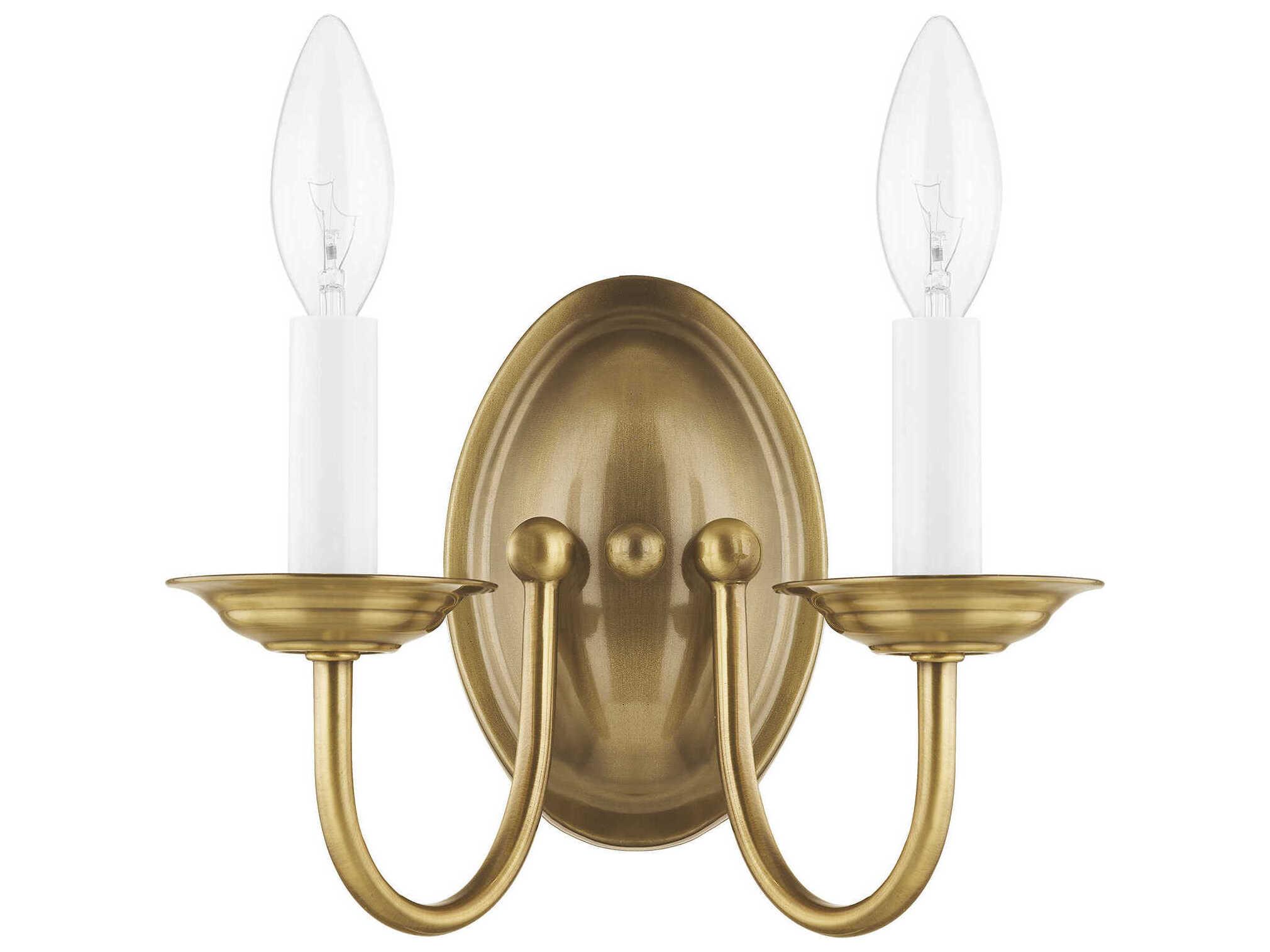 Livex Lighting Home Basics 2-Light Antique Brass Wall Sconce