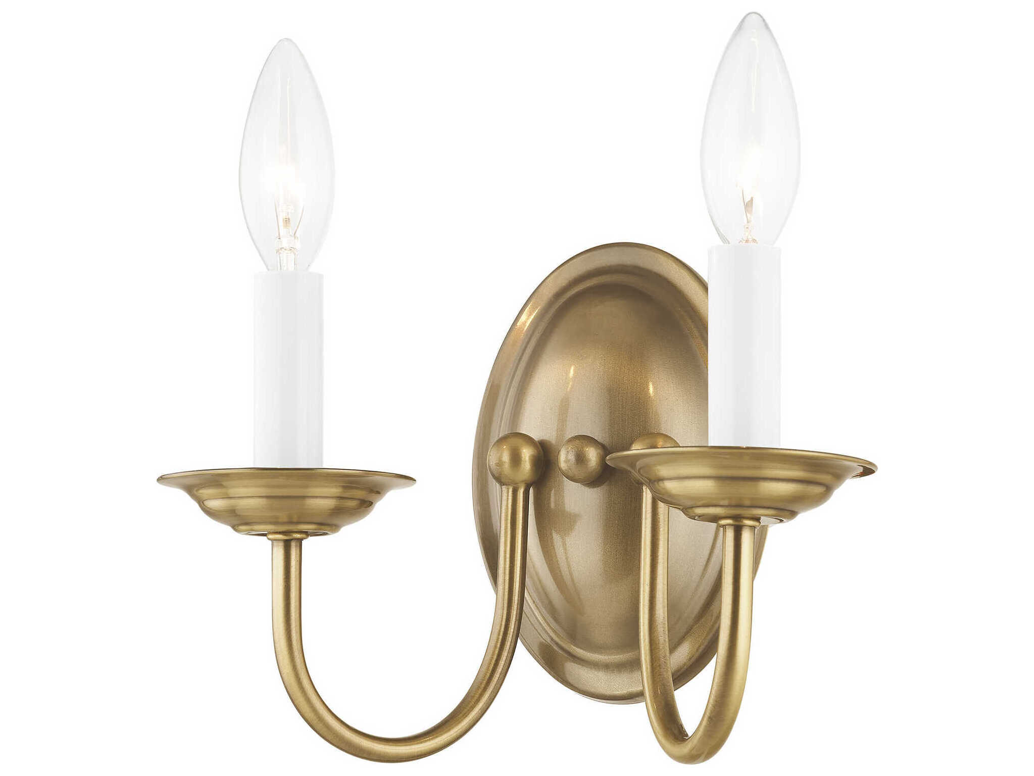 Livex Lighting Home Basics 2-Light Antique Brass Wall Sconce