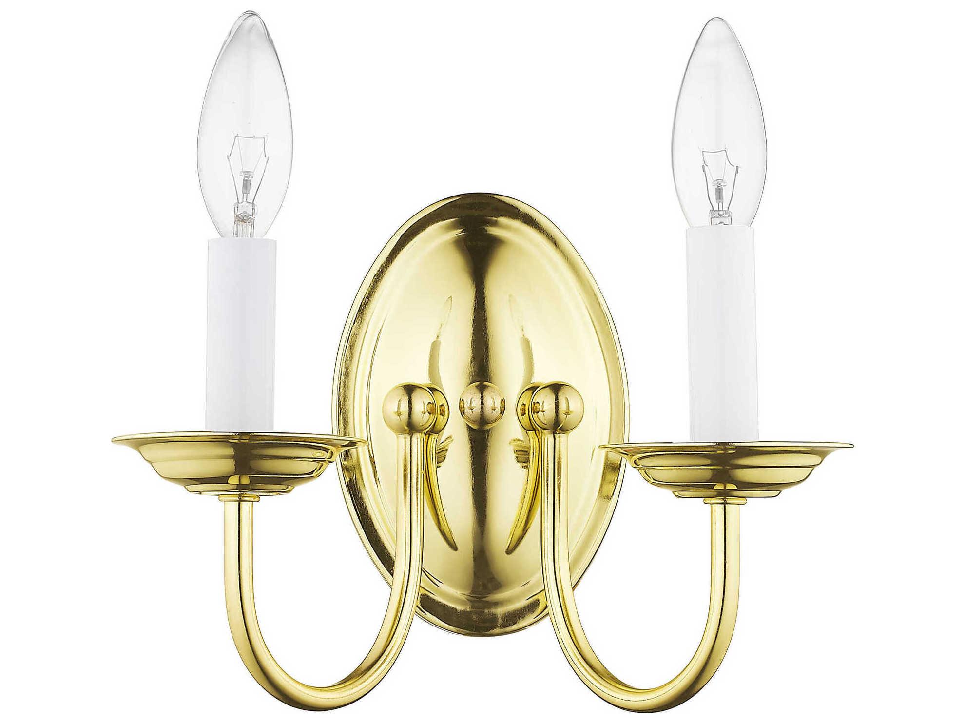 Livex Lighting Home Basics 2-Light Polished Brass Wall Sconce