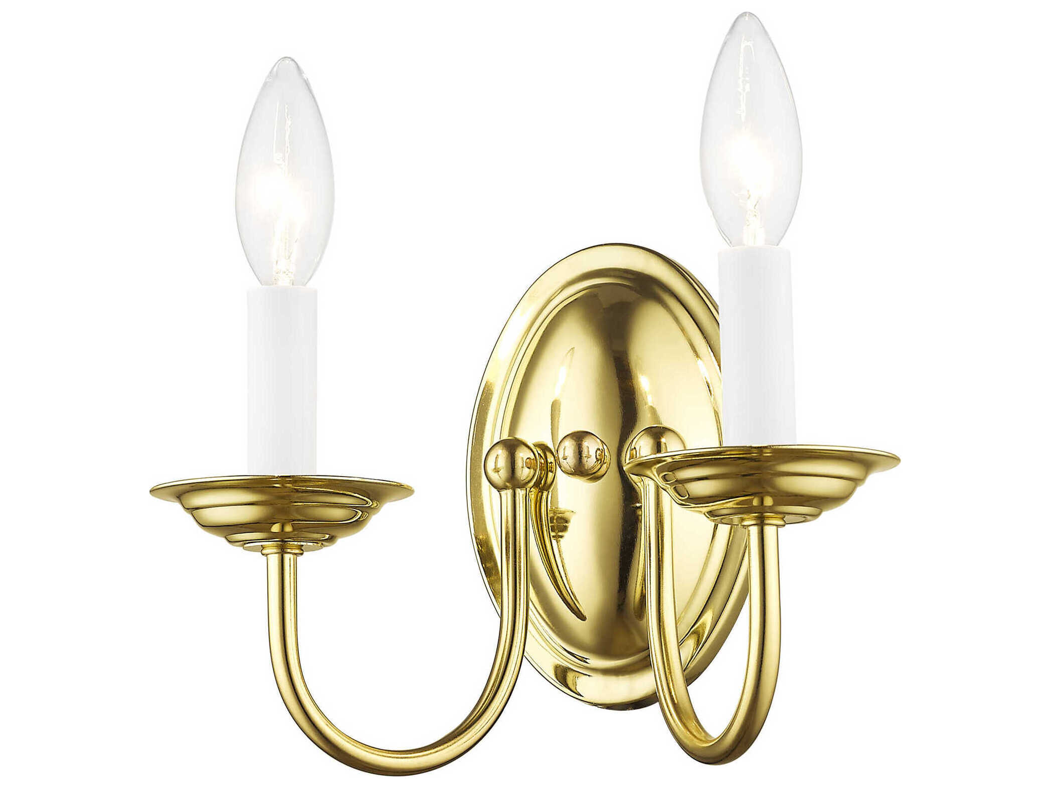 Livex Lighting Home Basics 2-Light Polished Brass Wall Sconce