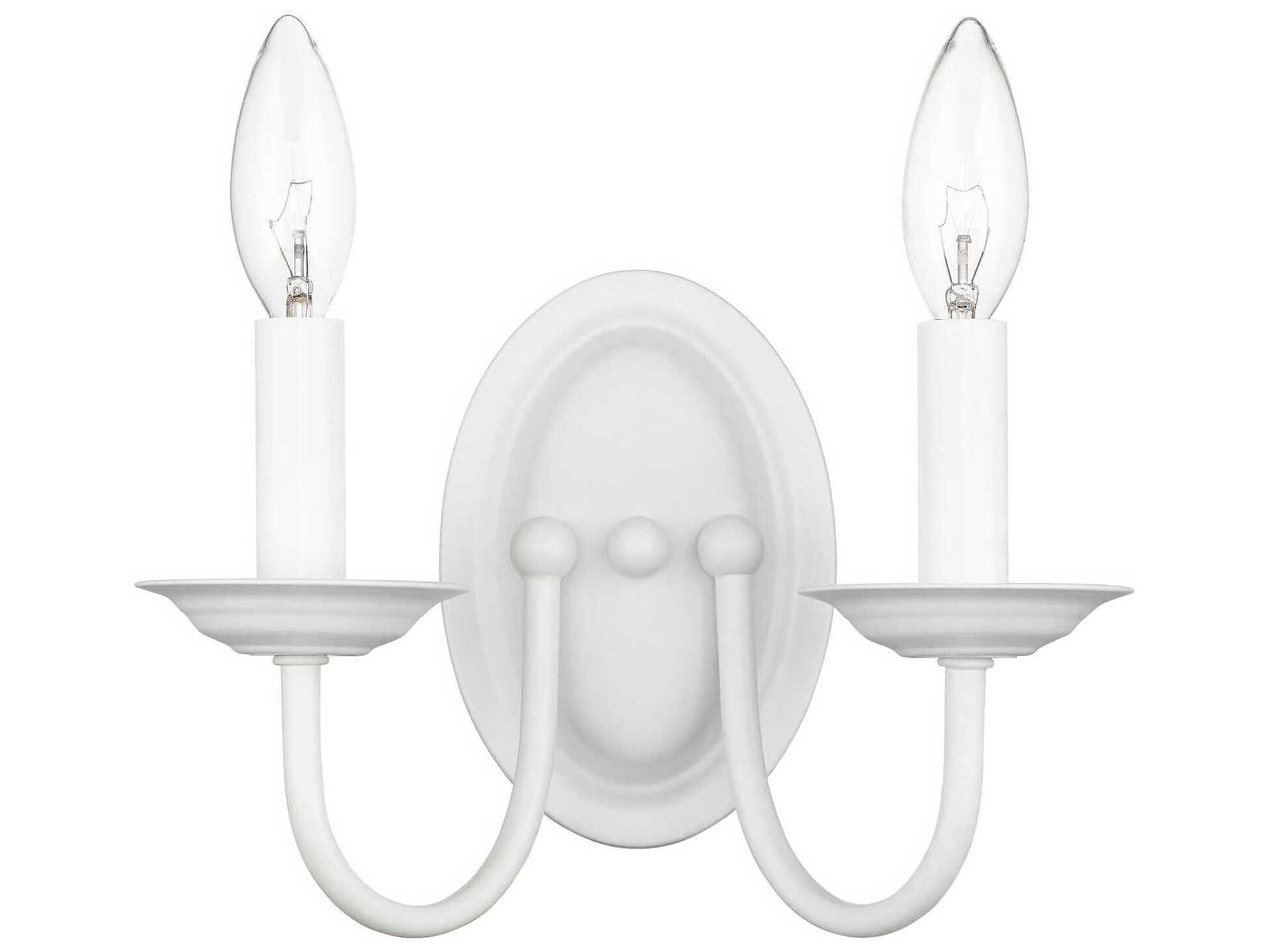 Livex Lighting Home Basics 2-Light White Wall Sconce