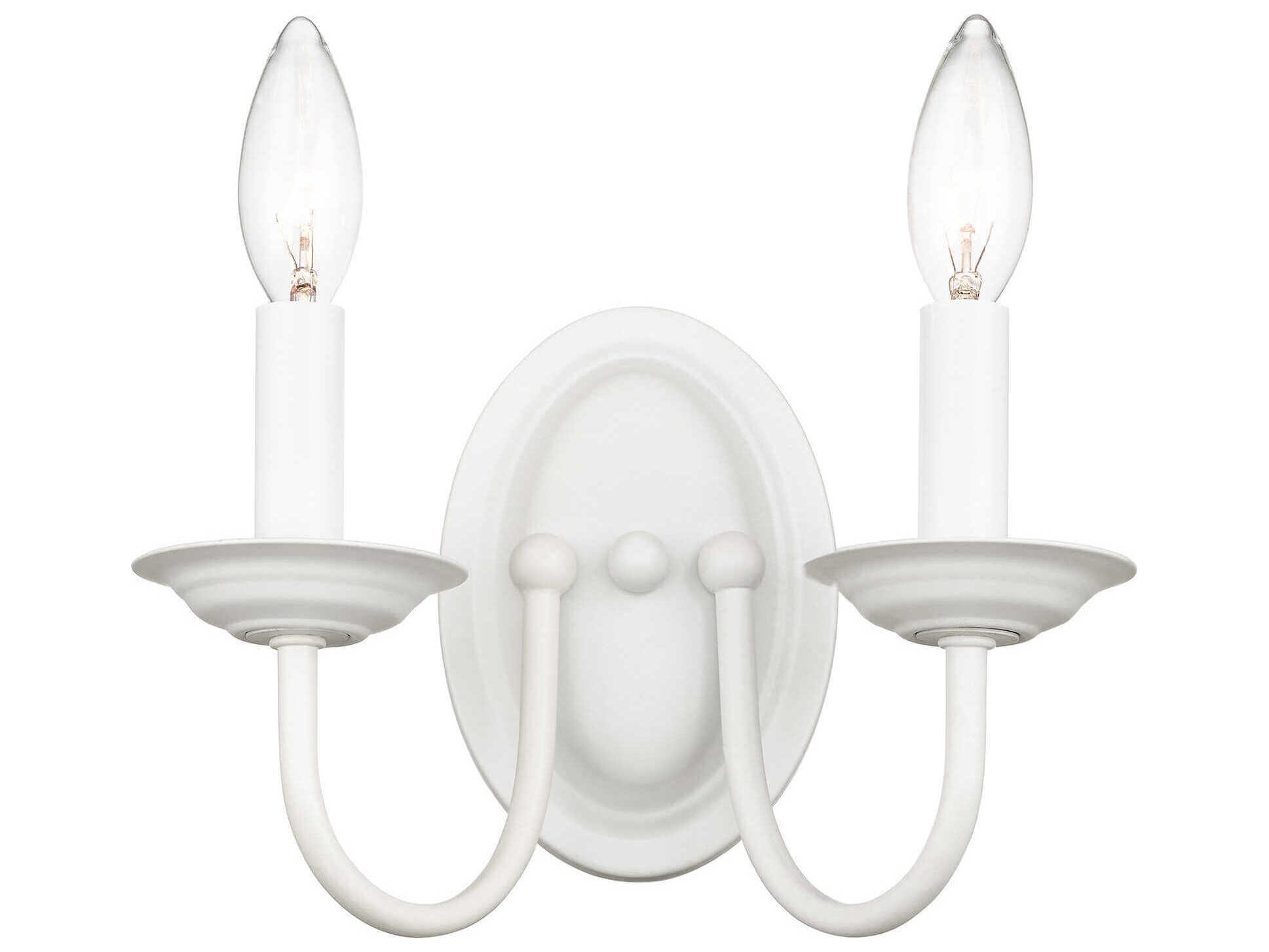 Livex Lighting Home Basics 2-Light White Wall Sconce