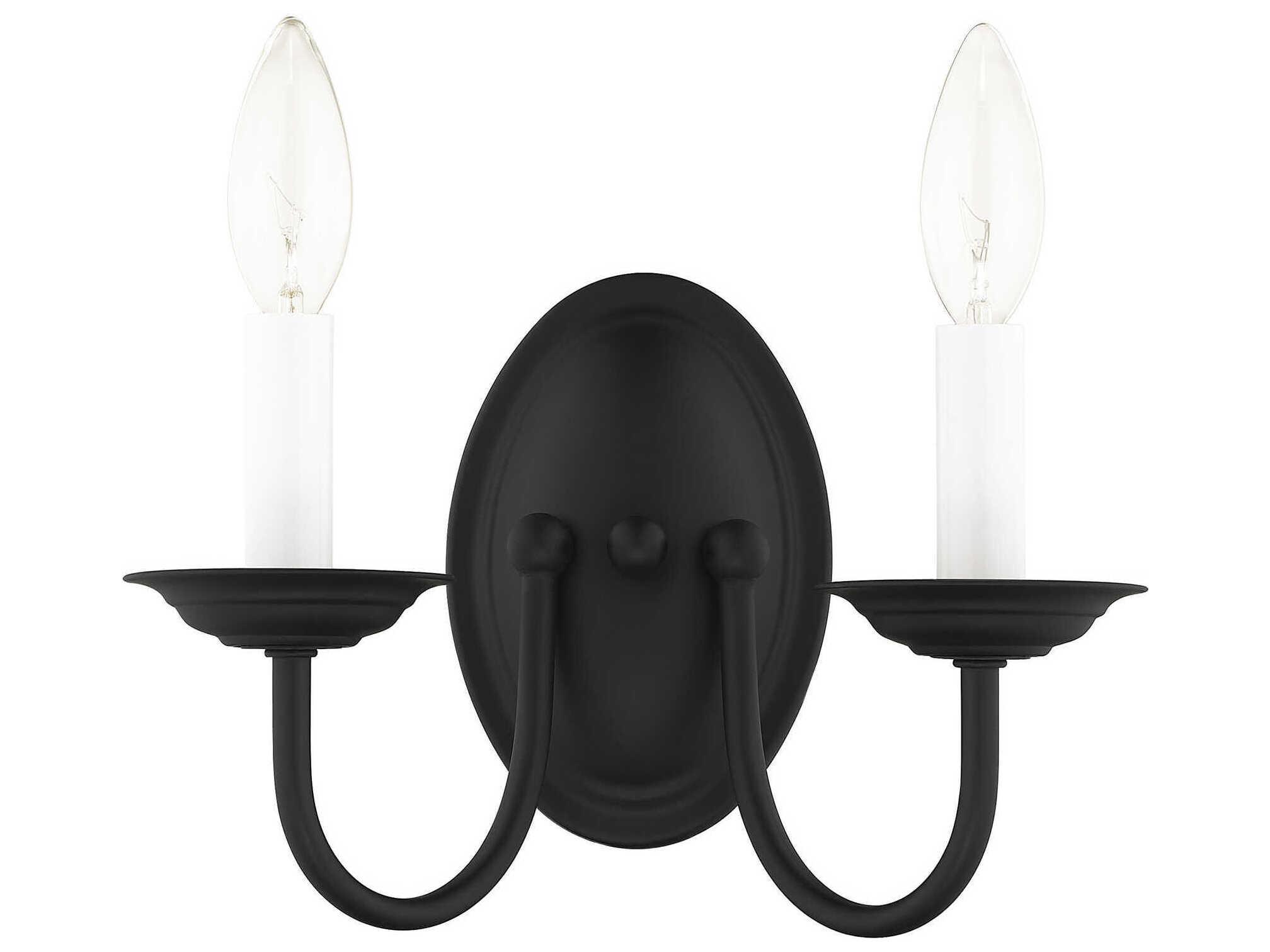 Livex Lighting Home Basics 2-Light Black Wall Sconce