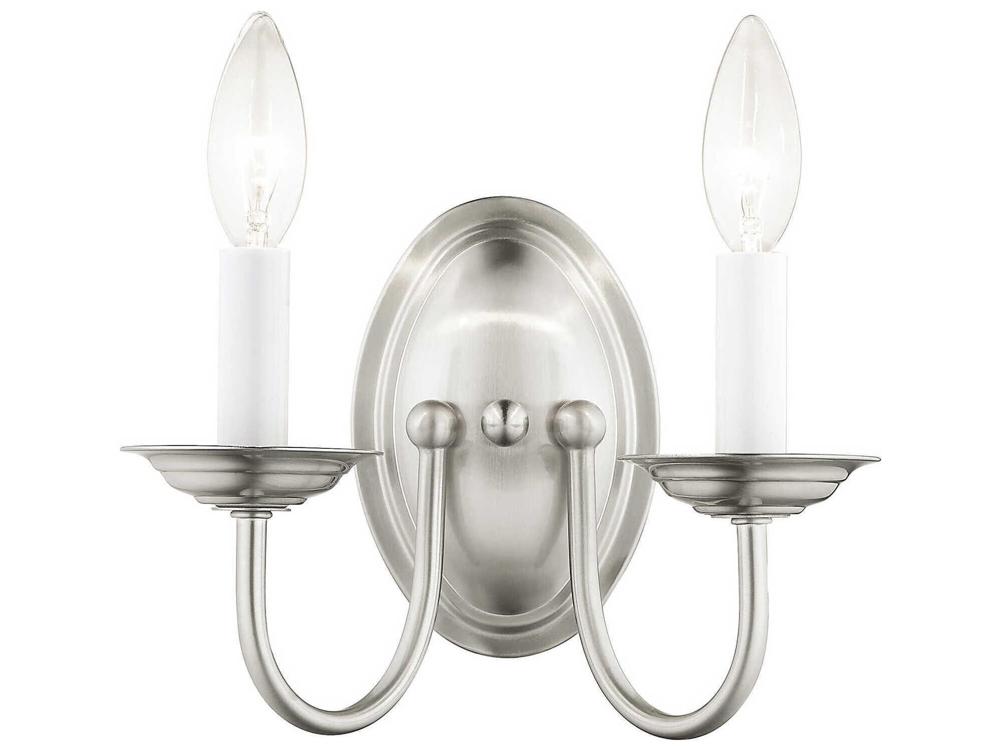 Livex Lighting Home Basics 2-Light Brushed Nickel Wall Sconce