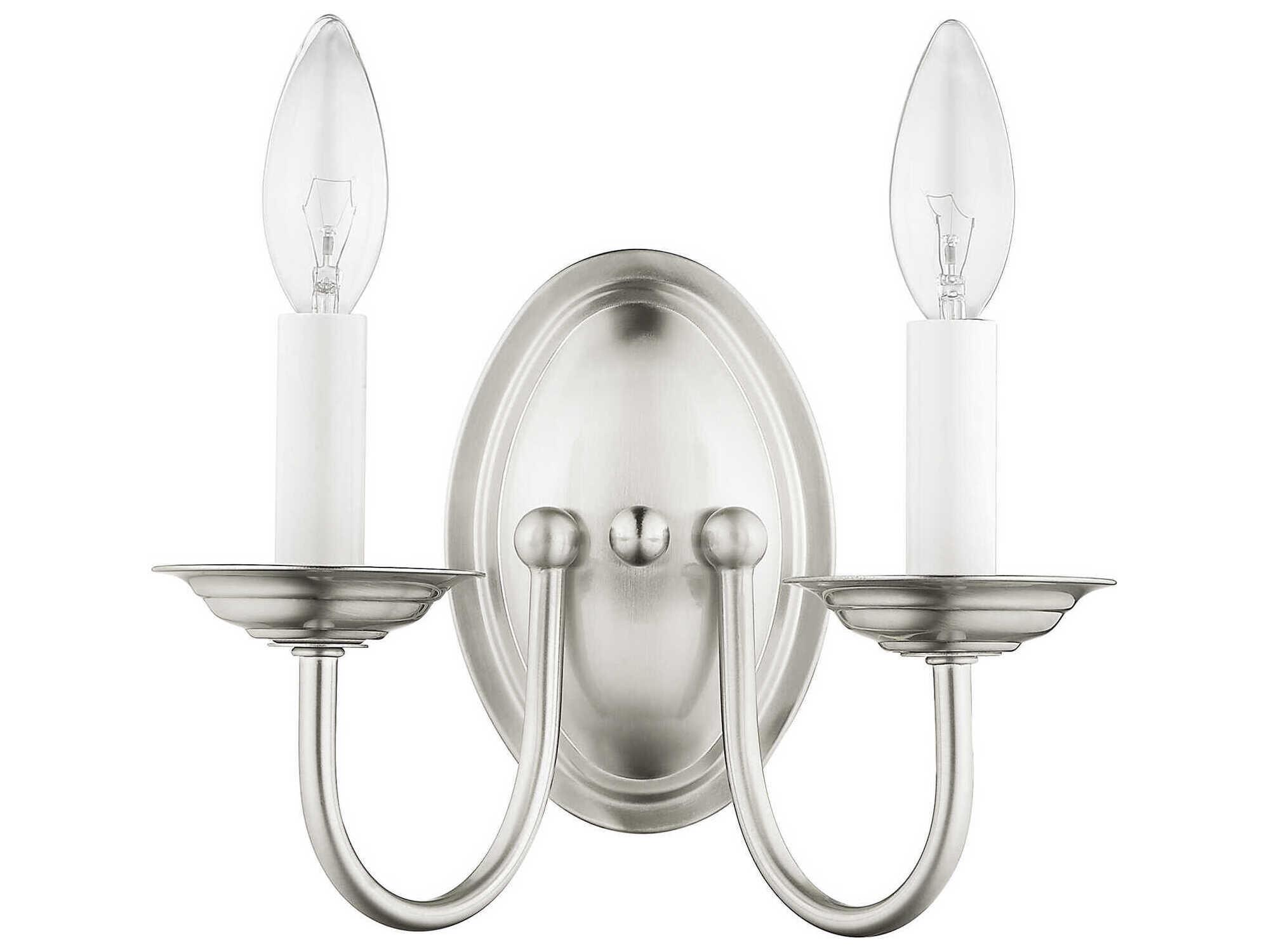 Livex Lighting Home Basics 2-Light Brushed Nickel Wall Sconce