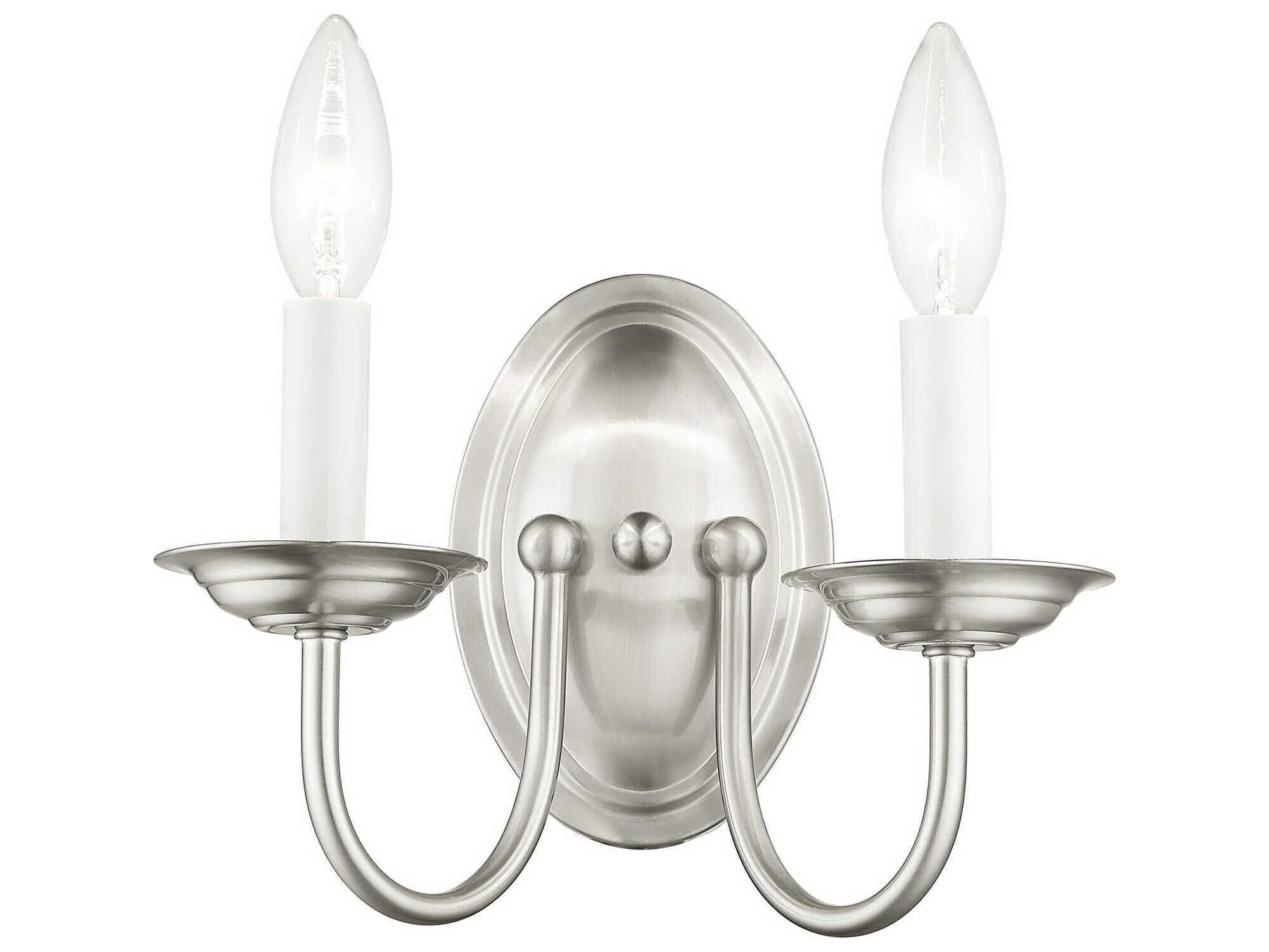 Livex Lighting Home Basics 2-Light Brushed Nickel Wall Sconce
