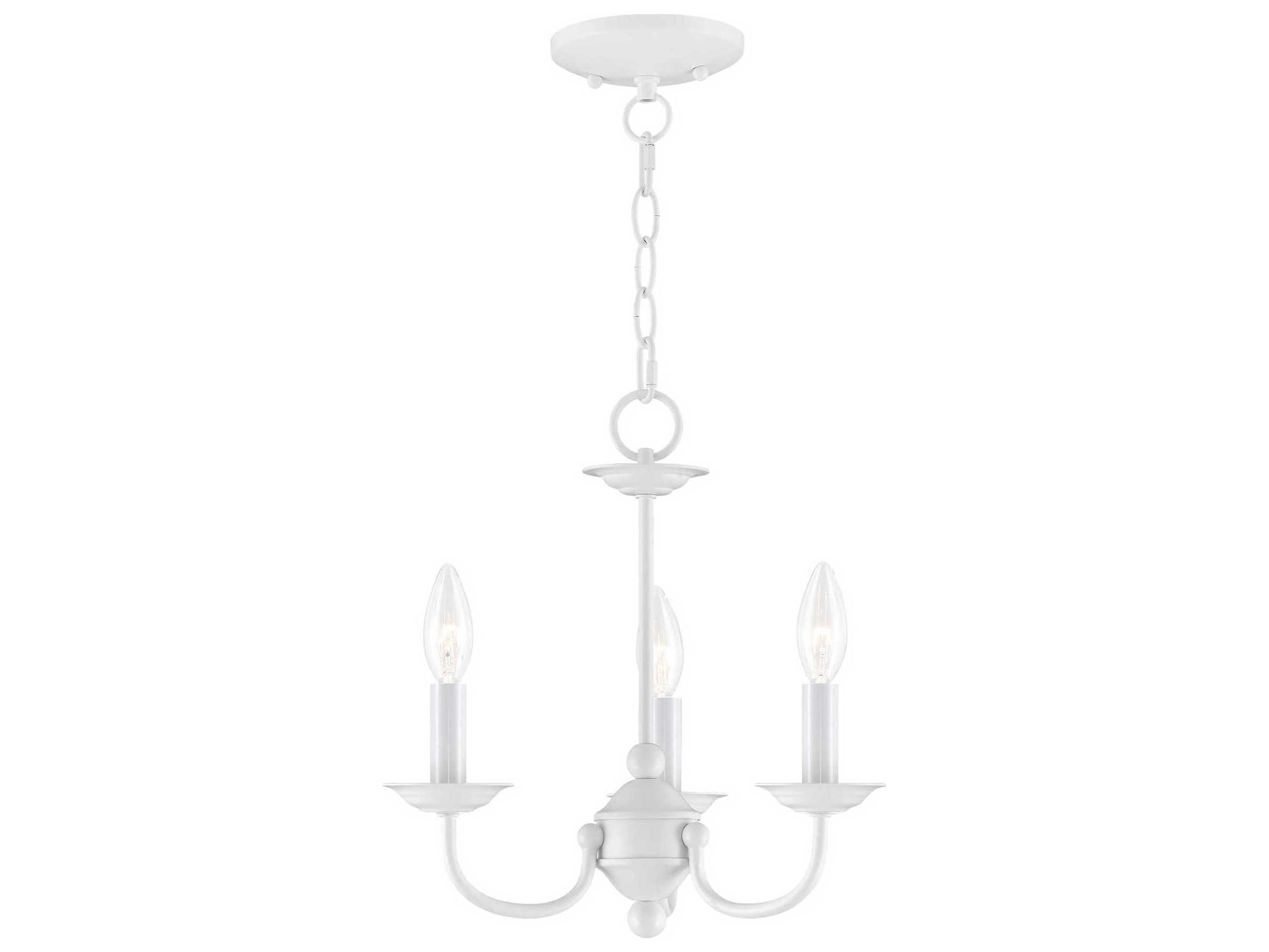 Livex Lighting Home Basics 3-Light White Candelabra Chandelier