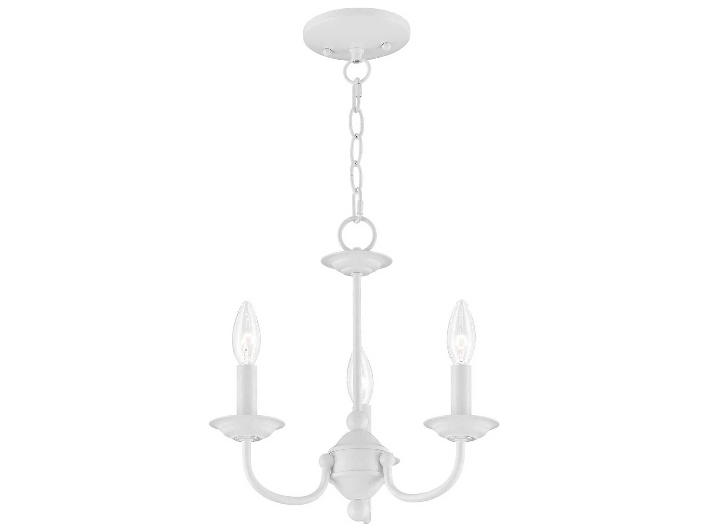 Livex Lighting Home Basics 3-Light White Candelabra Chandelier