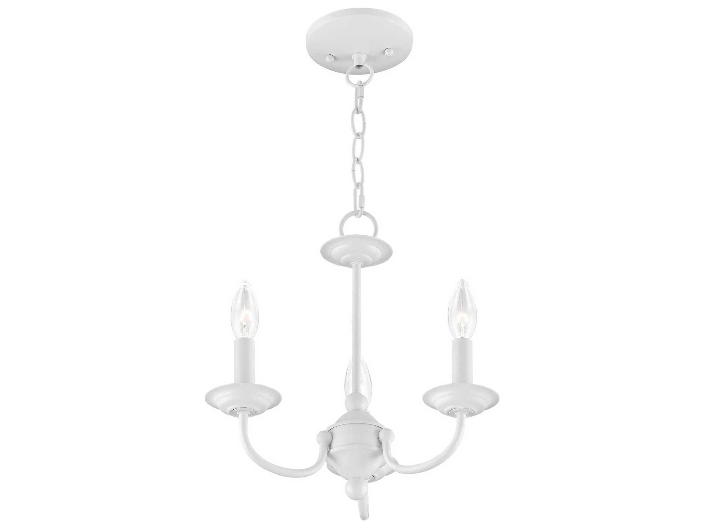 Livex Lighting Home Basics 3-Light White Candelabra Chandelier