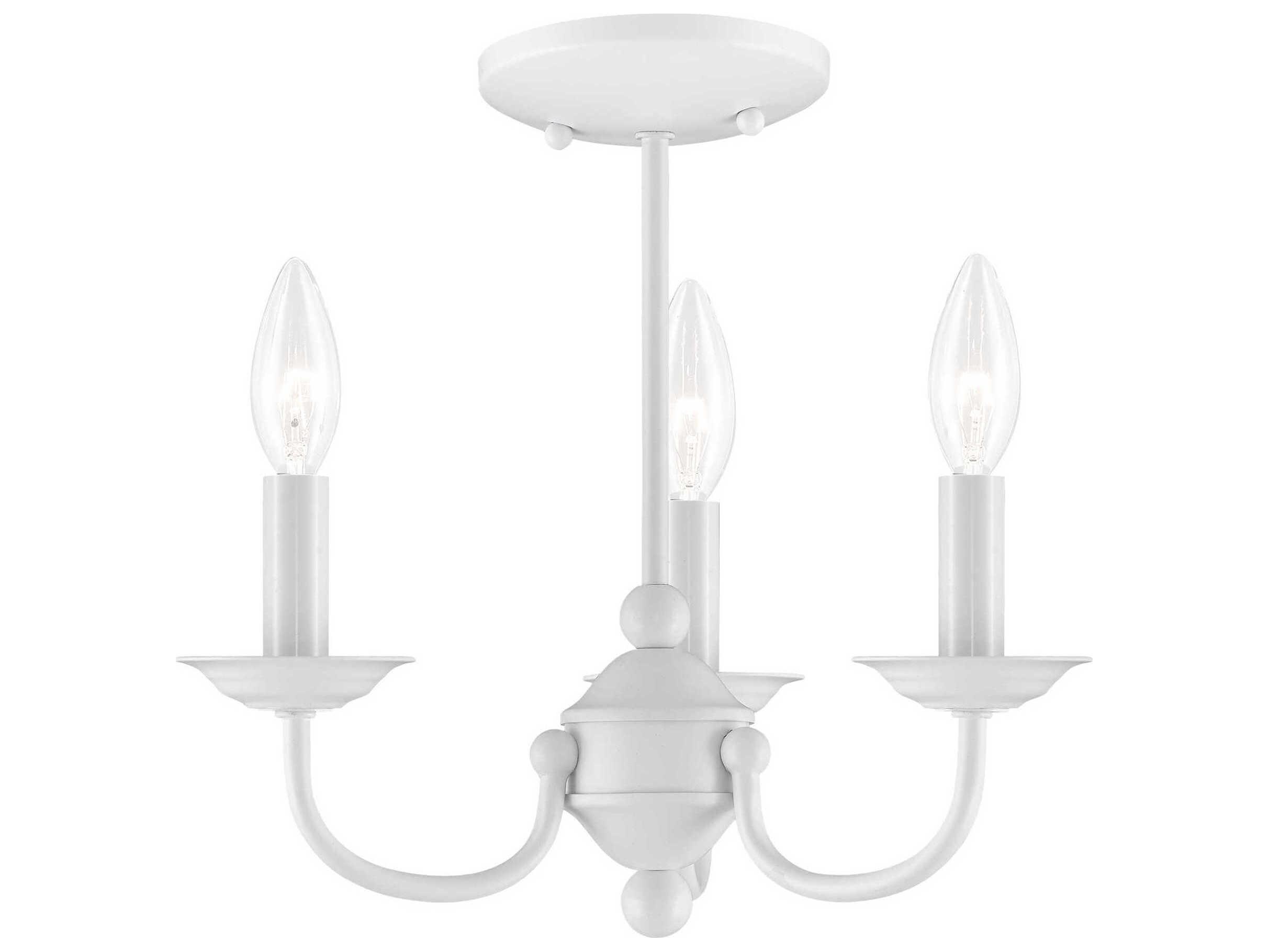 Livex Lighting Home Basics 3-Light White Candelabra Chandelier