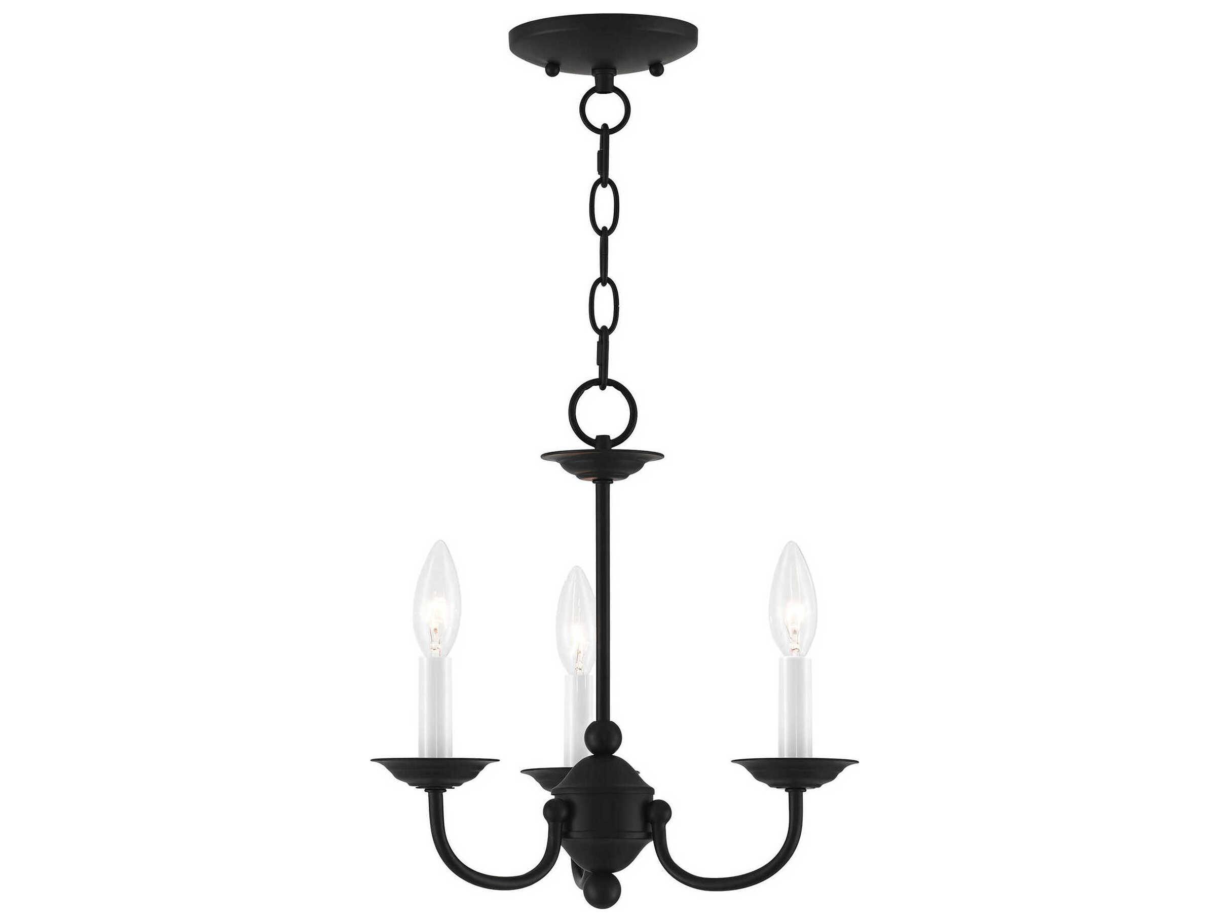 Livex Lighting Home Basics 3-Light Black Candelabra Chandelier