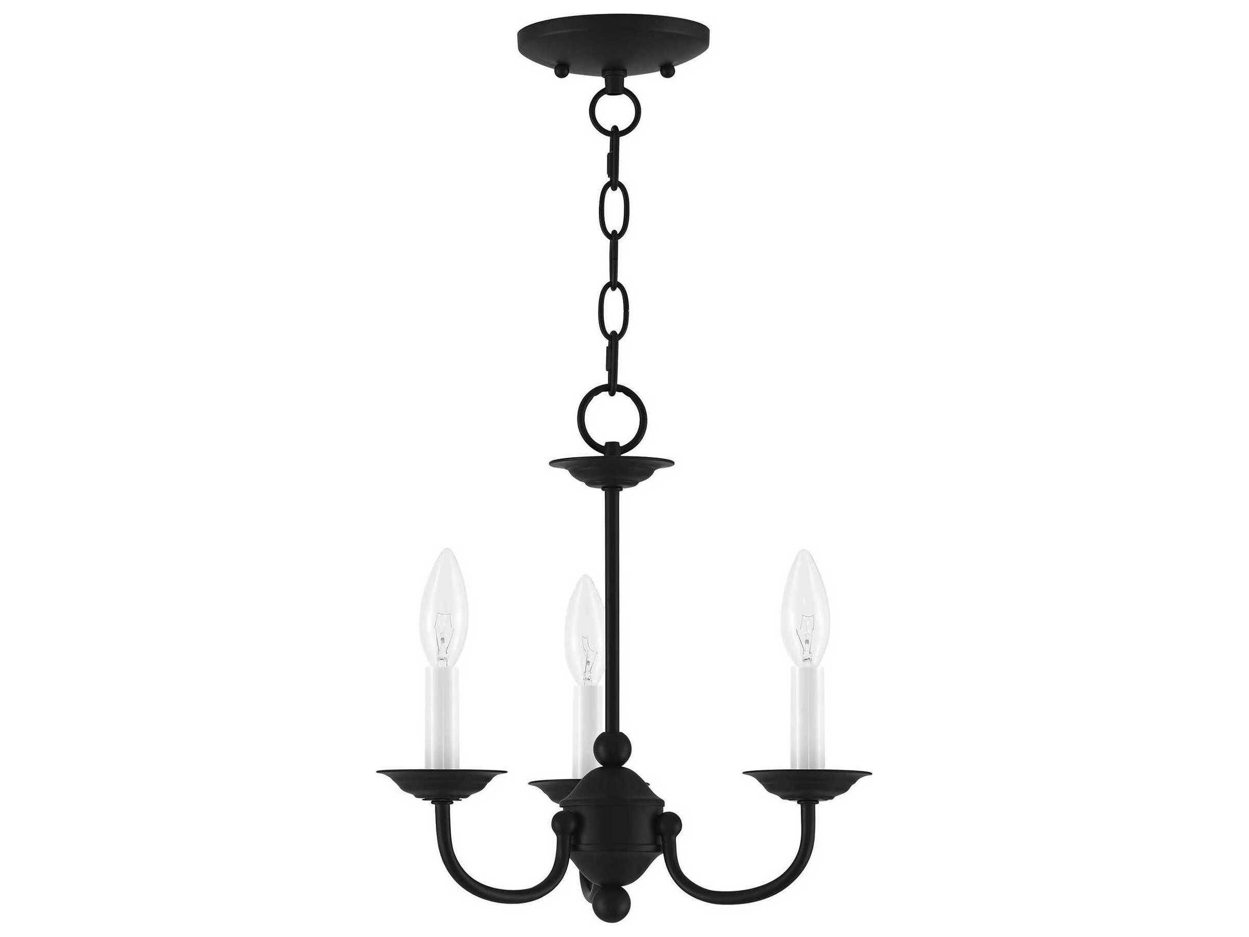 Livex Lighting Home Basics 3-Light Black Candelabra Chandelier