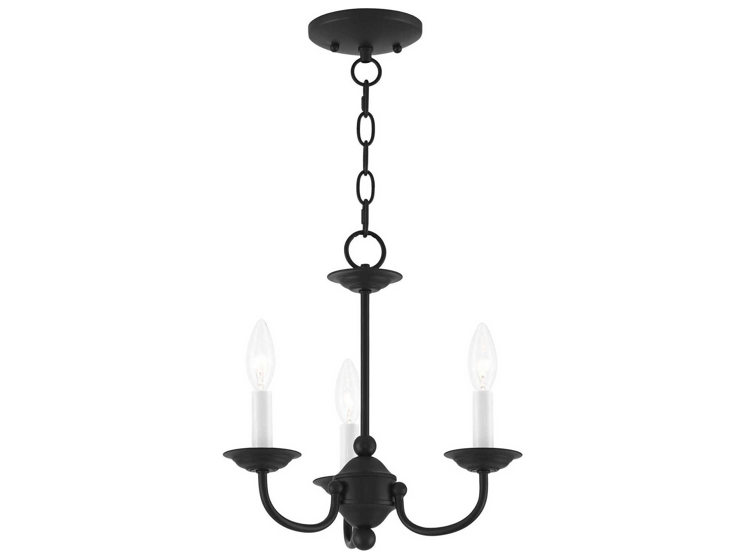 Livex Lighting Home Basics 3-Light Black Candelabra Chandelier